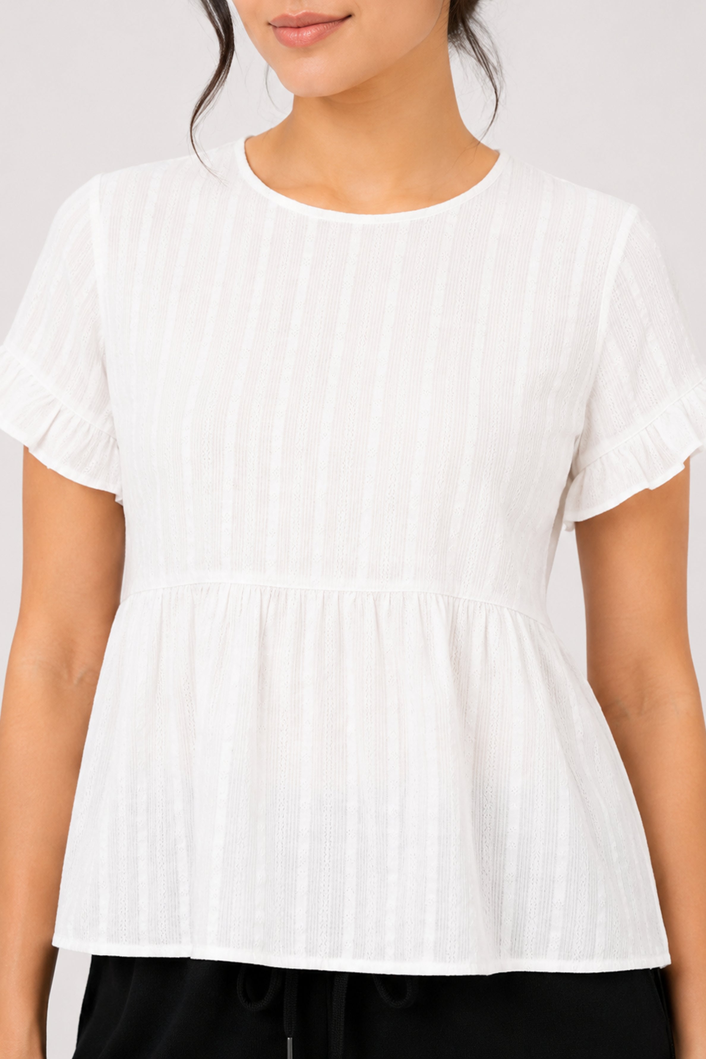 MODANO Casual Plain Blouse - White