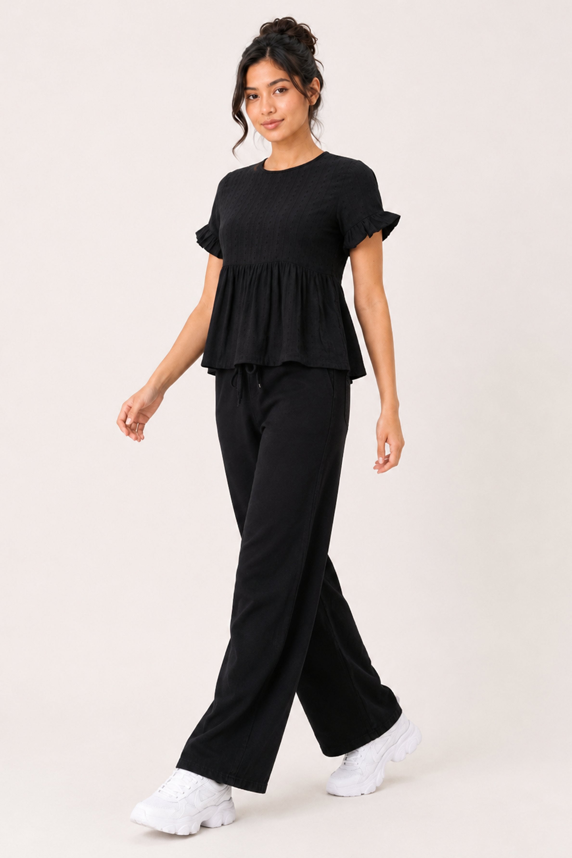 MODANO Casual Plain Blouse - Black