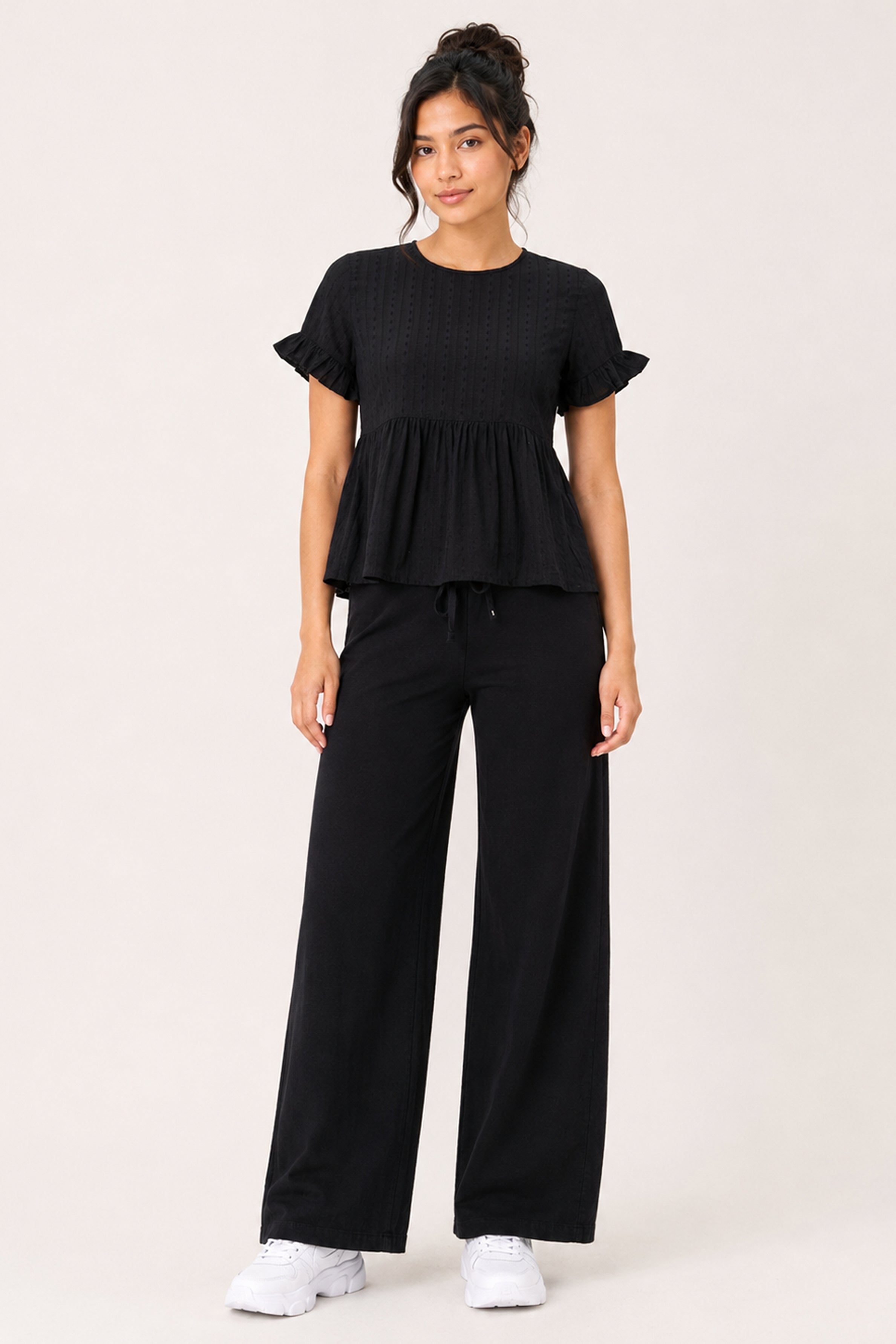 MODANO Casual Plain Blouse - Black