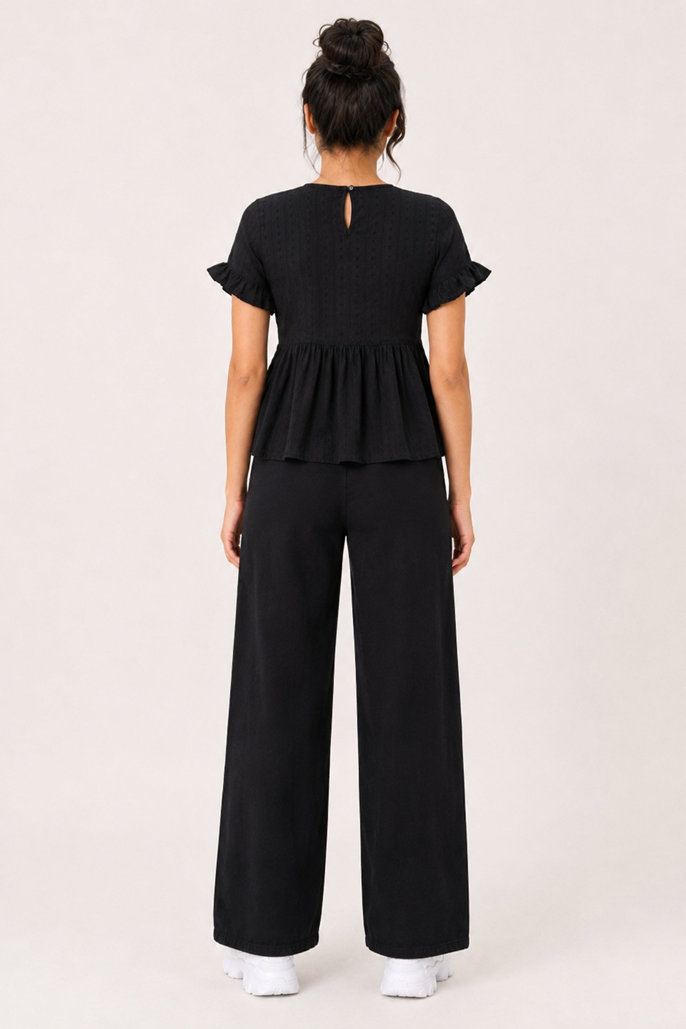 MODANO Casual Plain Blouse - Black
