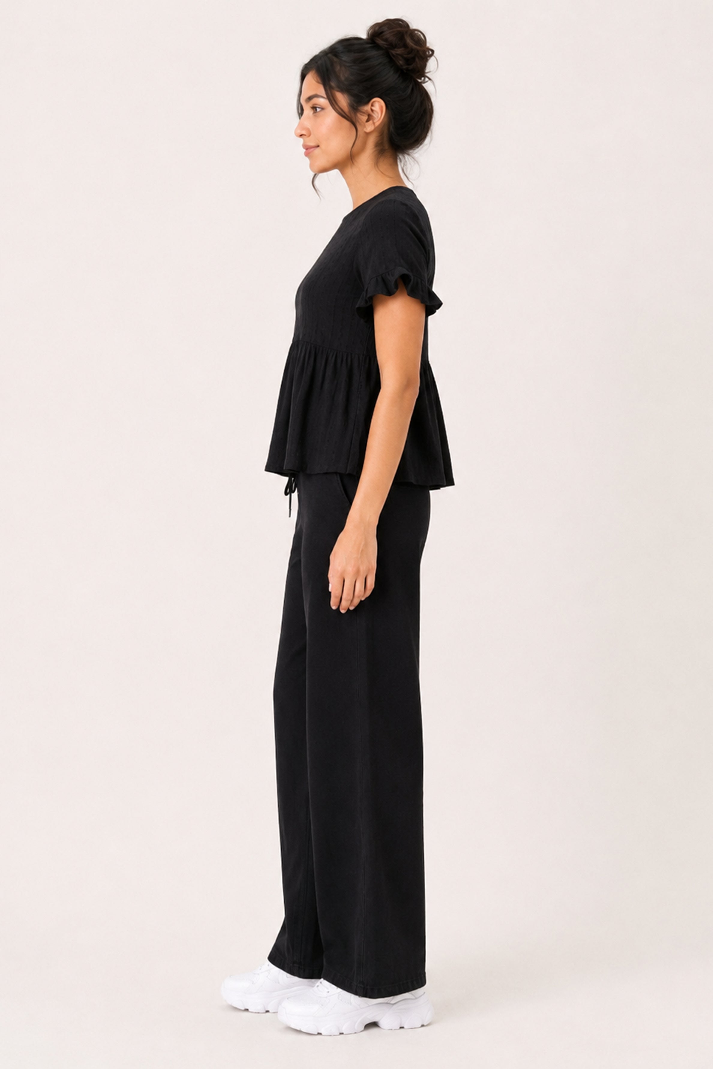 MODANO Casual Plain Blouse - Black