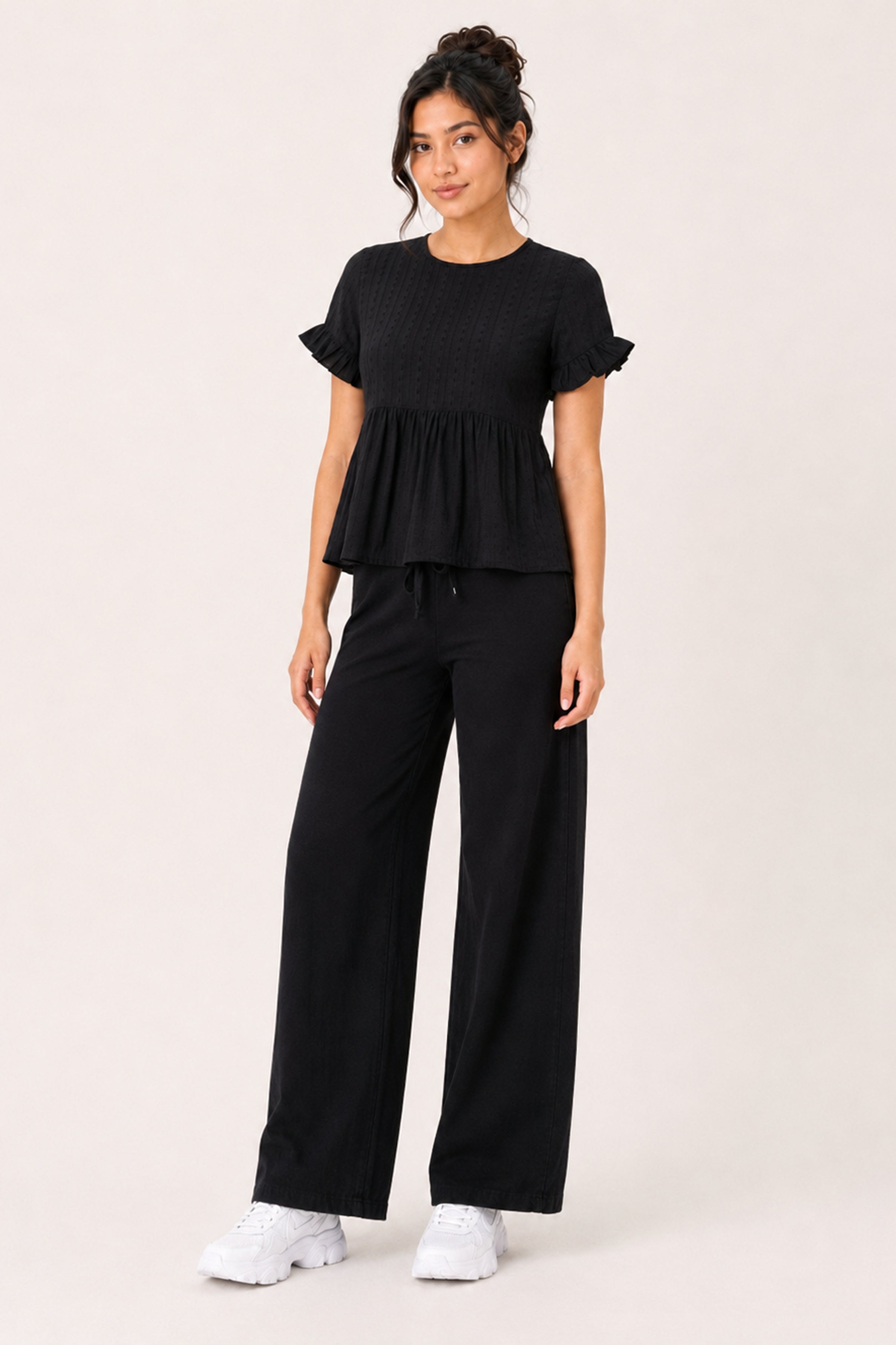 MODANO Casual Plain Blouse - Black