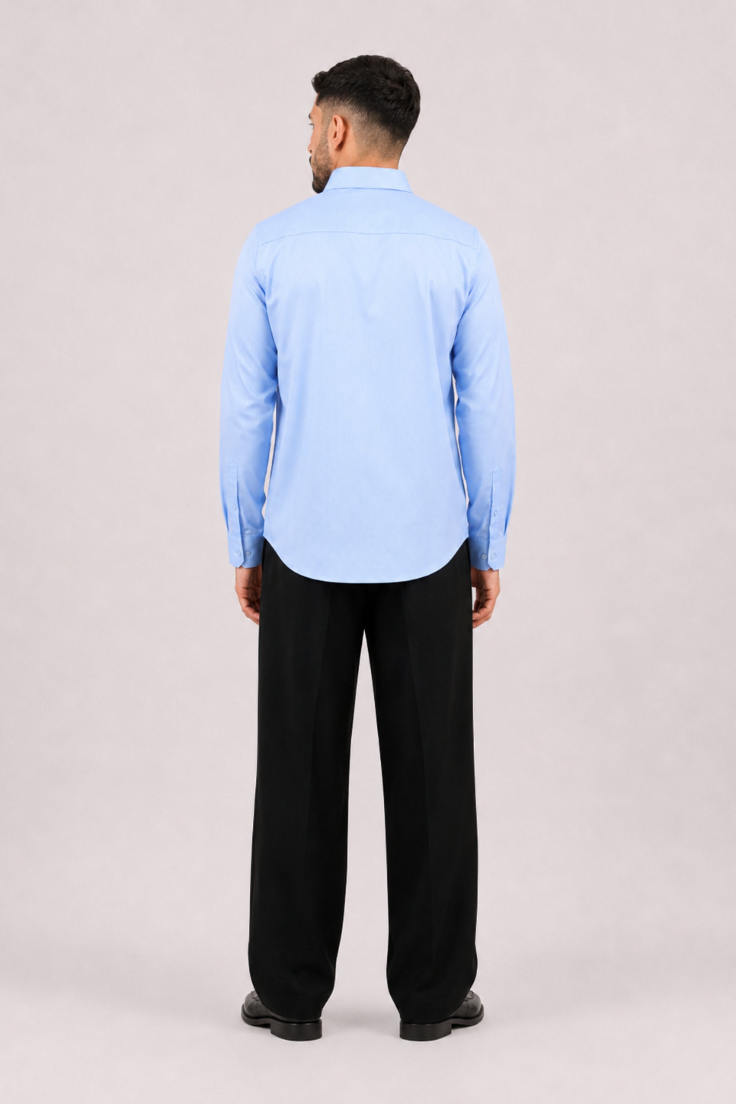 GENZ Formal Slim Fit Long Sleeve Shirt - Sky Blue