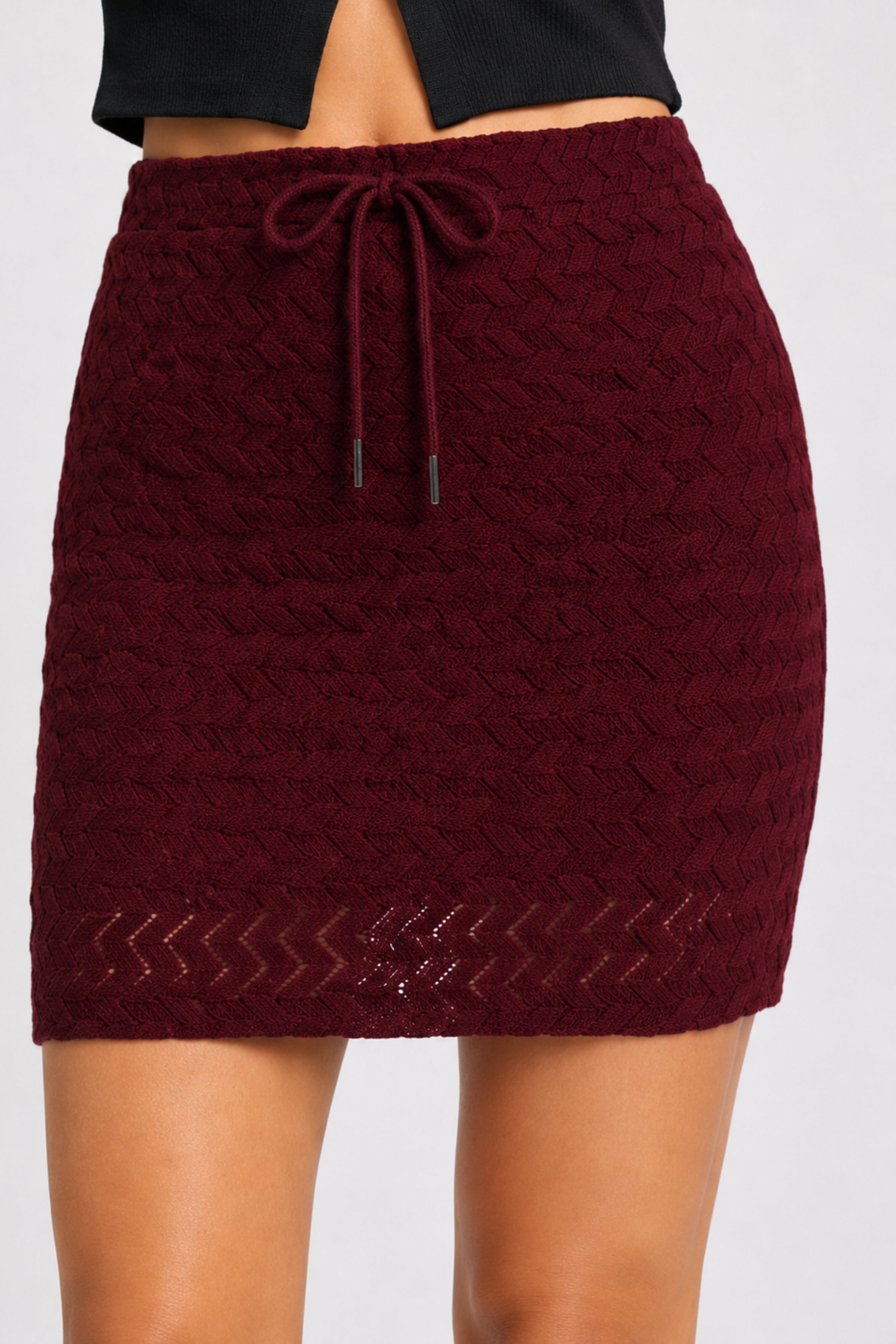 Modano Casual Mini Skirt - Maroon