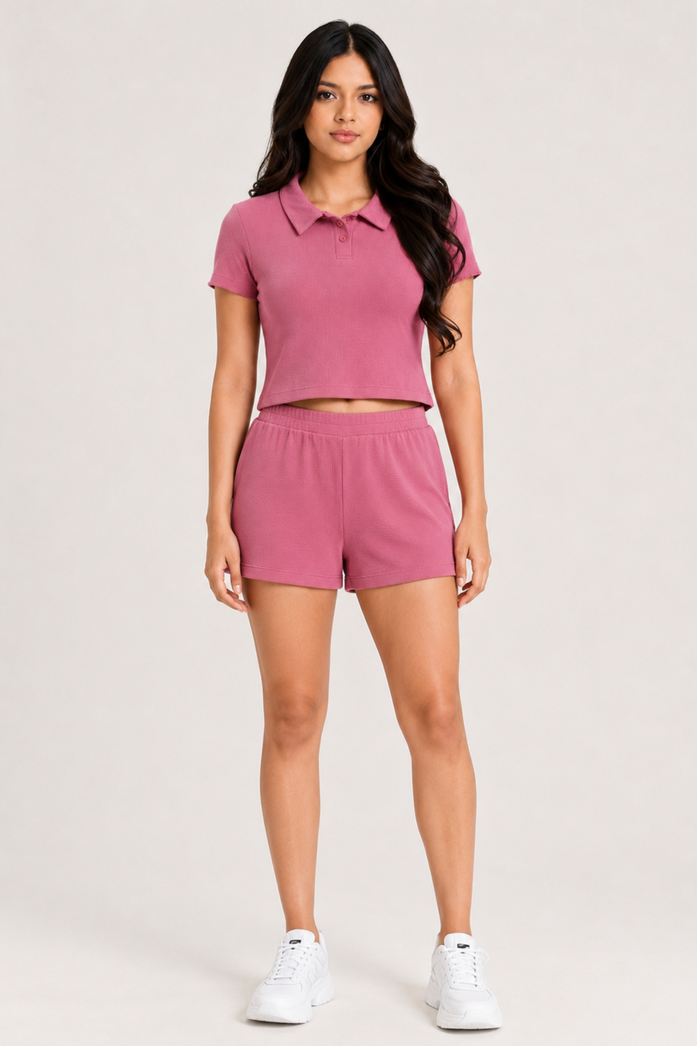 MODANO Casual POLO Neck Tees - Pink