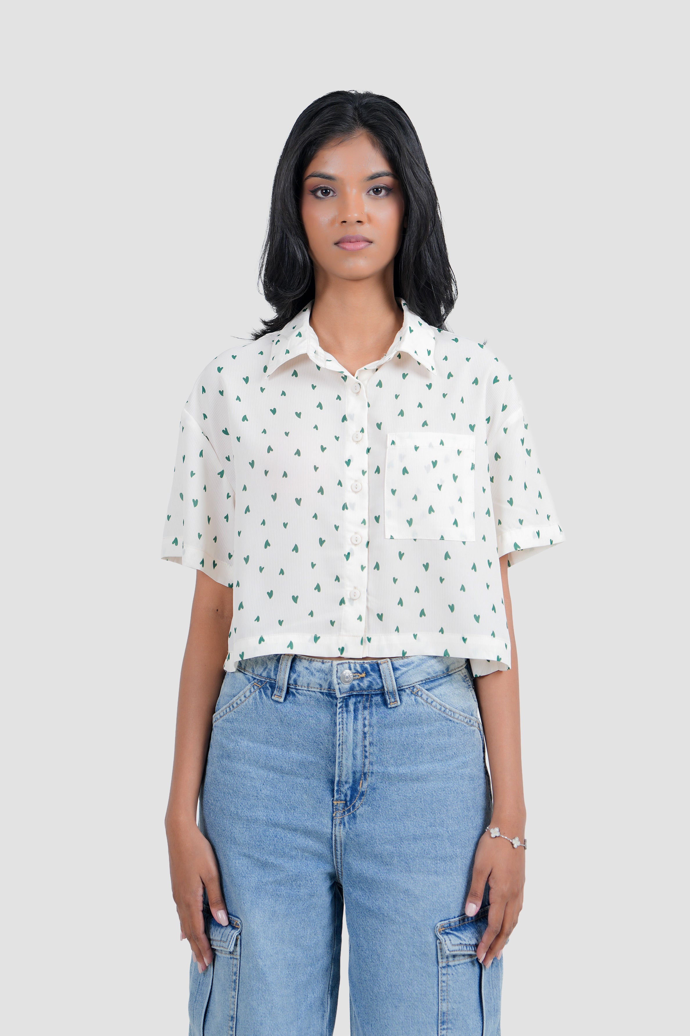 Modano  Women's Crop Shirt- Casual Wear