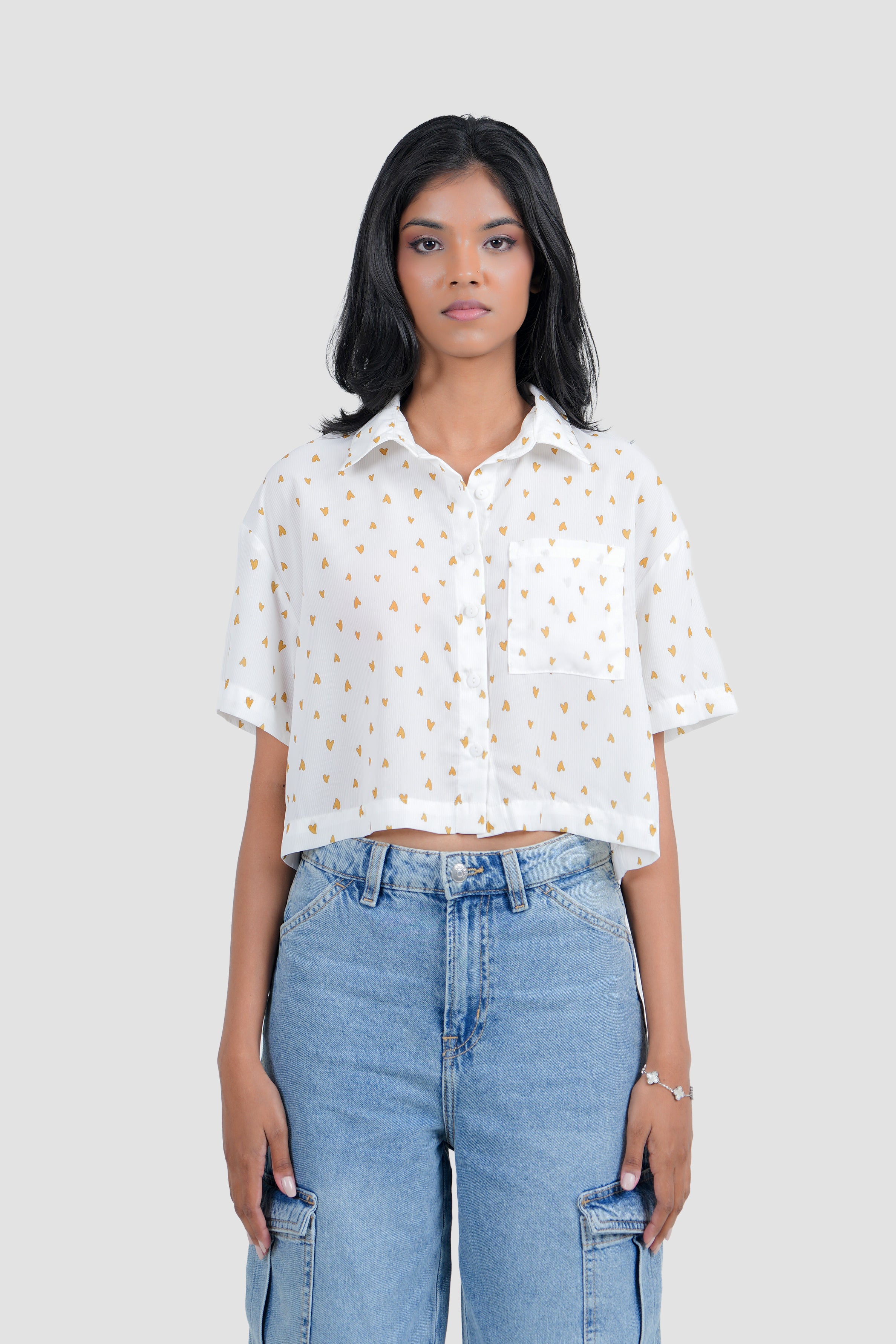 Modano  Women's Crop Shirt- Casual Wear