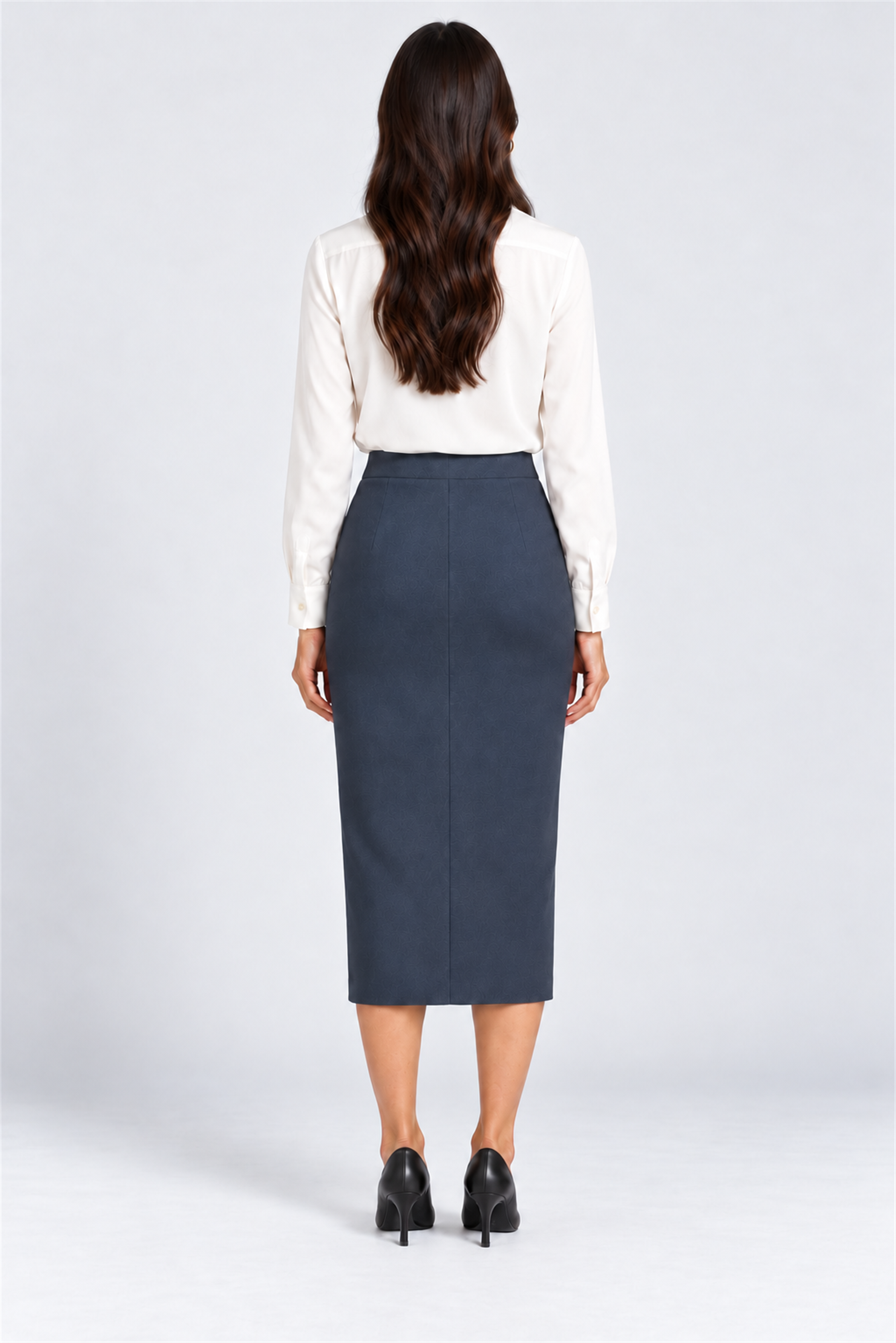 ENVOGUE Women's Formal Plain Skirt - Gray