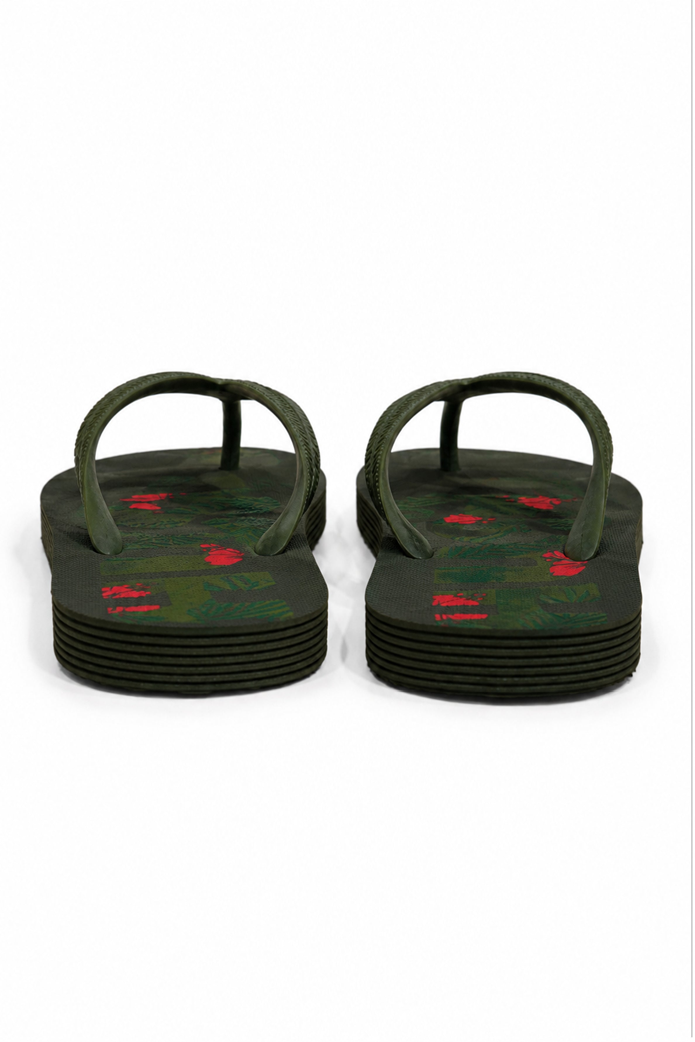 HUSTLE Men's Green Flip Flops