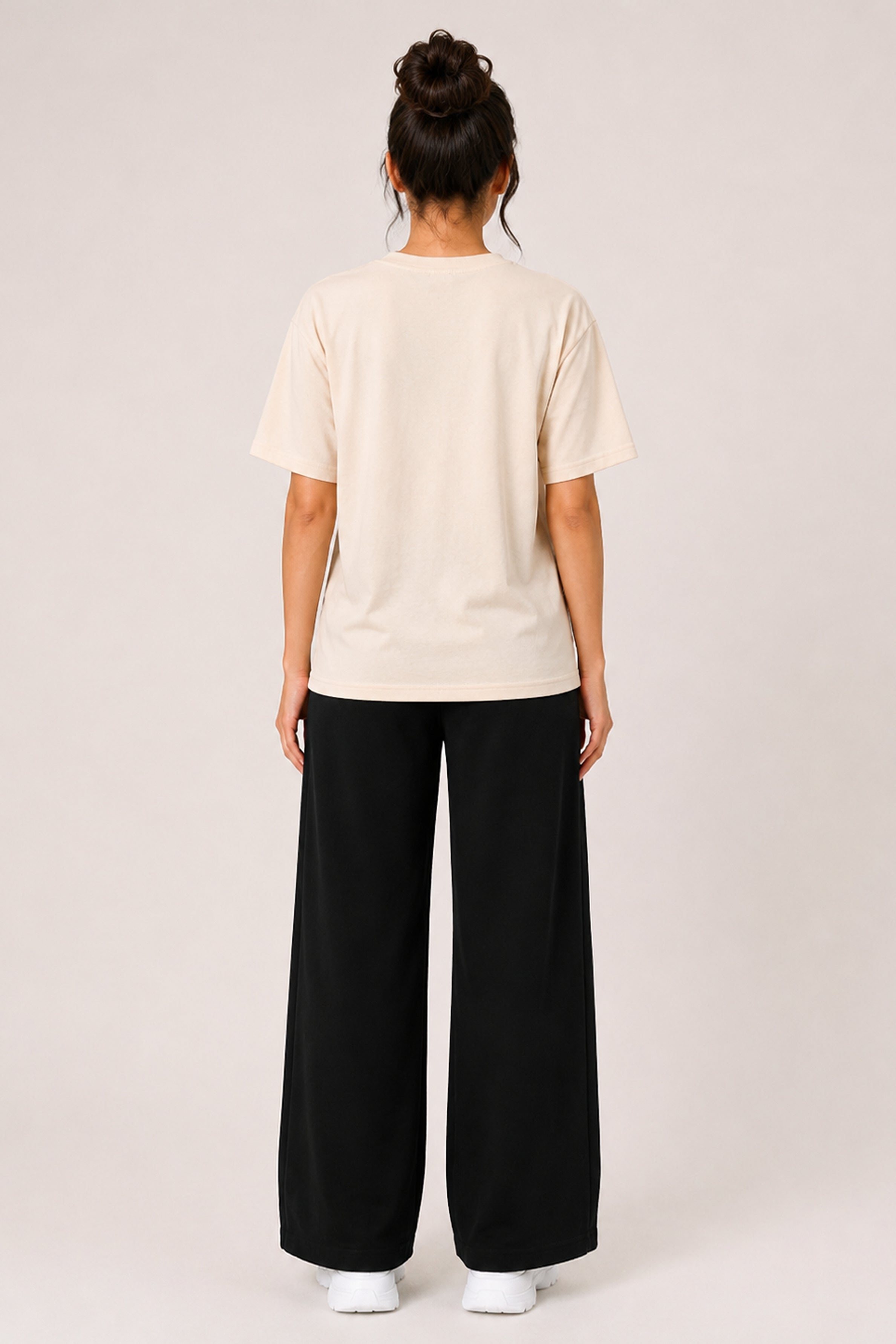 MODANO Casual Crew Neck Tees - Cream