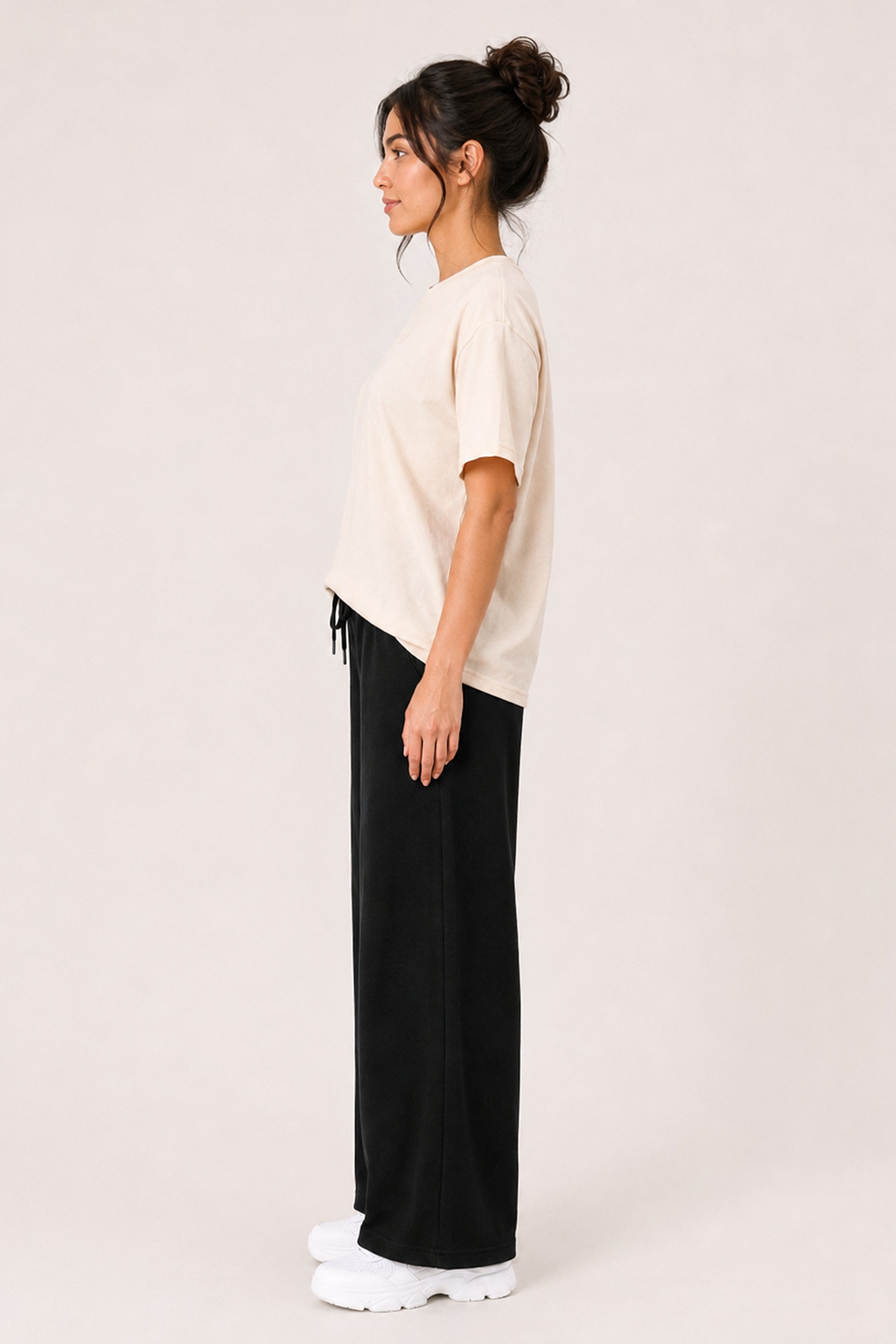 MODANO Casual Crew Neck Tees - Cream