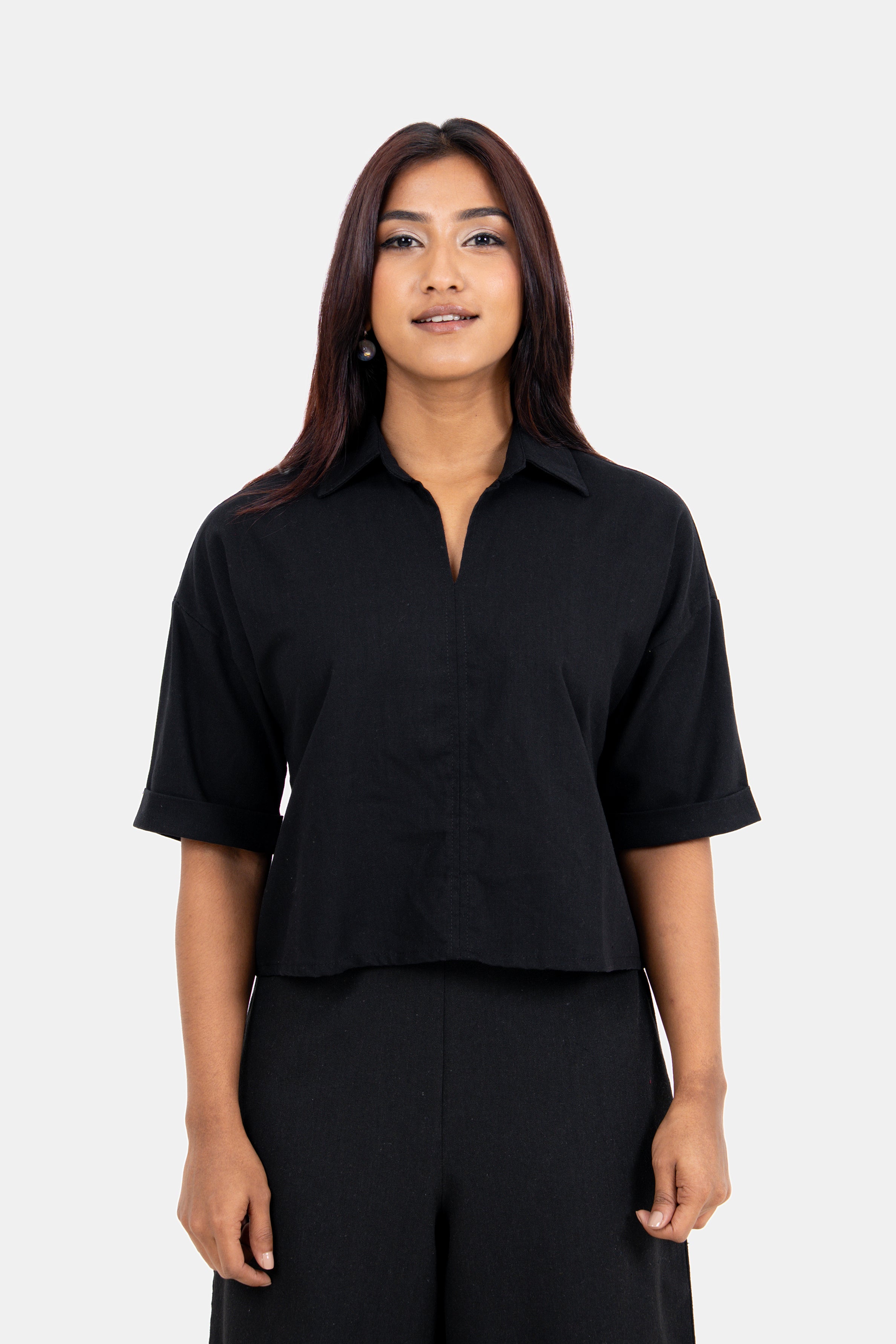 Envogue Grace in Vogue Women's Linen Top – Plain Short Sleeve