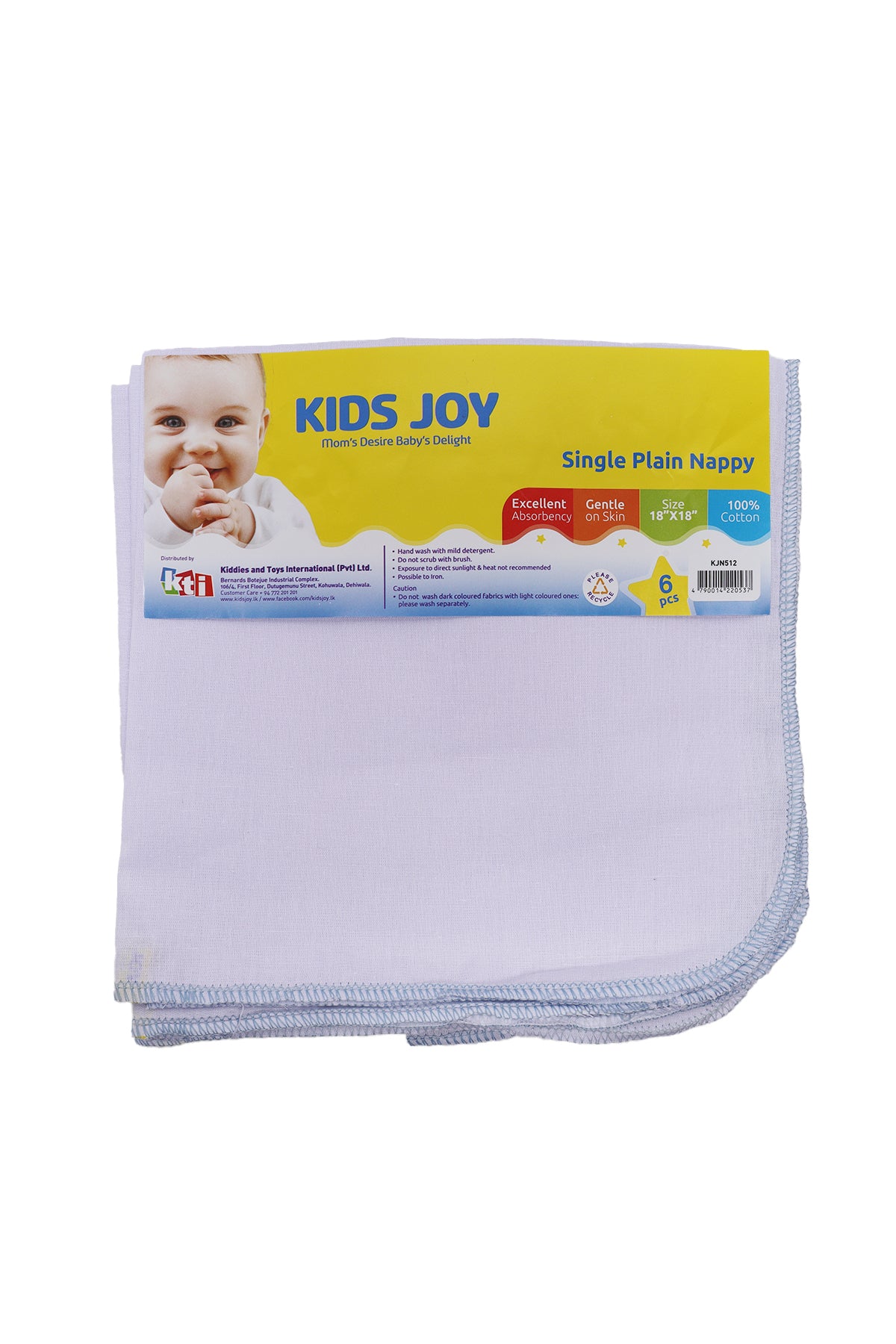 Single Plain Nappy For Baby (6Pcs)