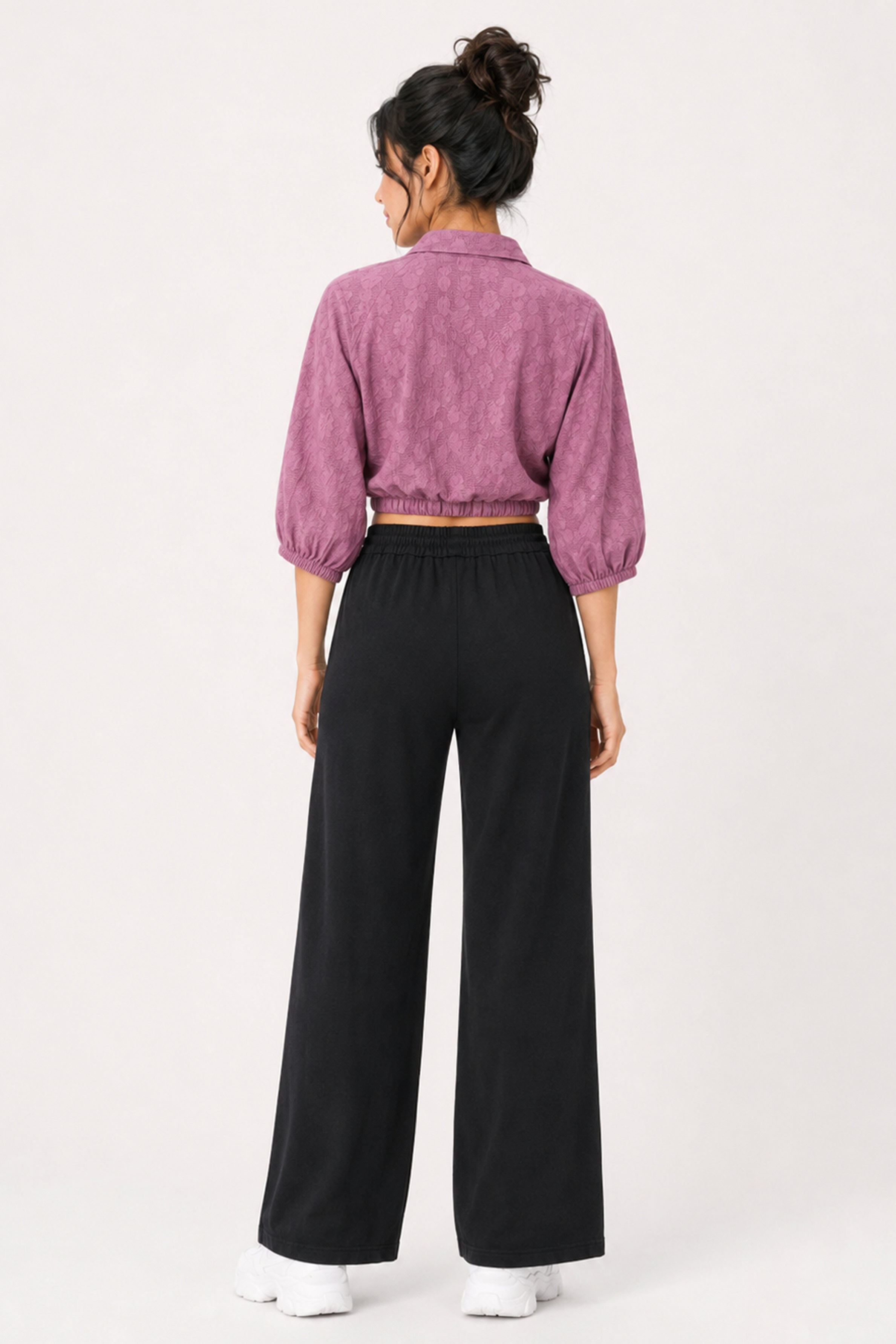 MODANO Casual POLO Plain Blouse - Pink