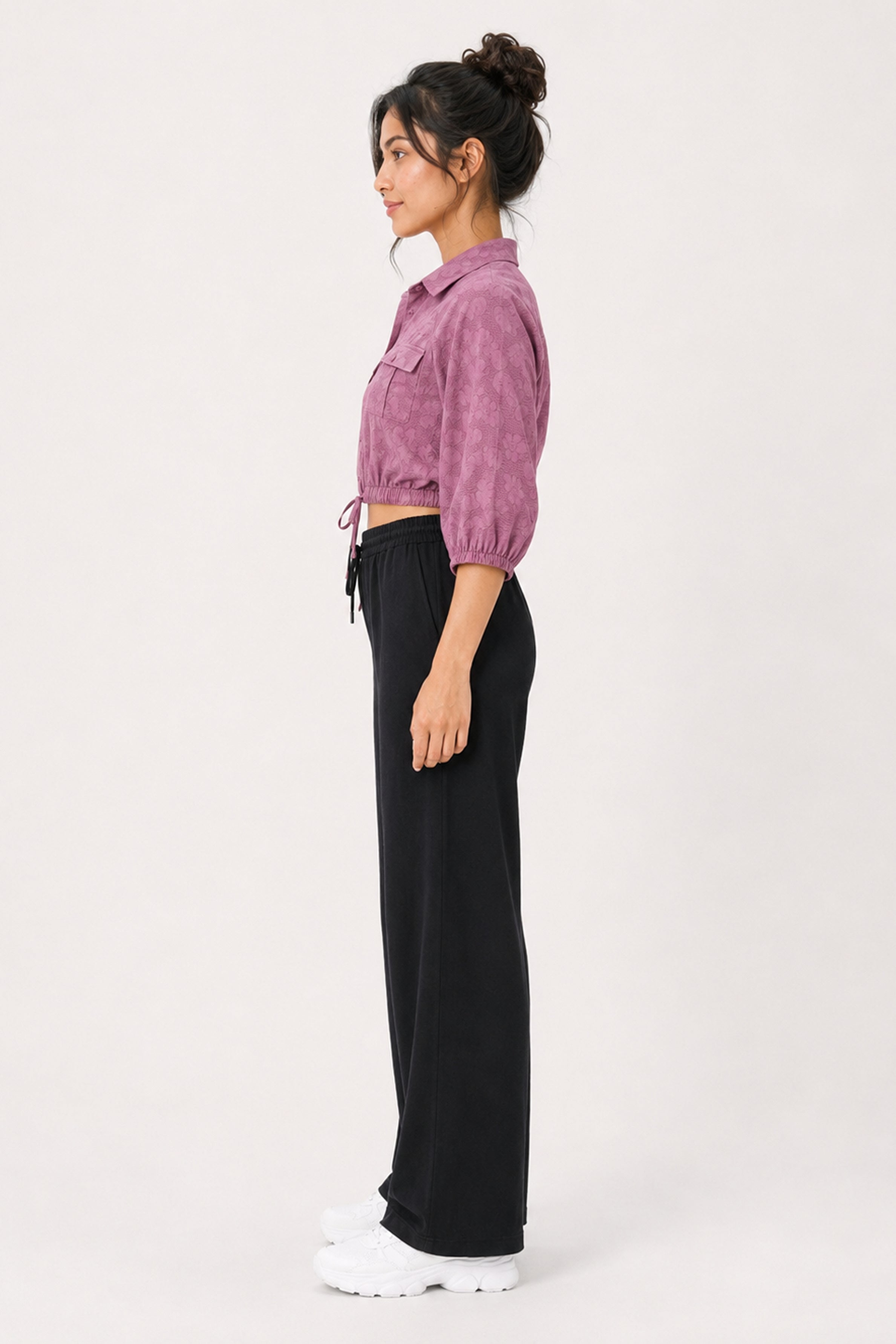MODANO Casual POLO Plain Blouse - Pink