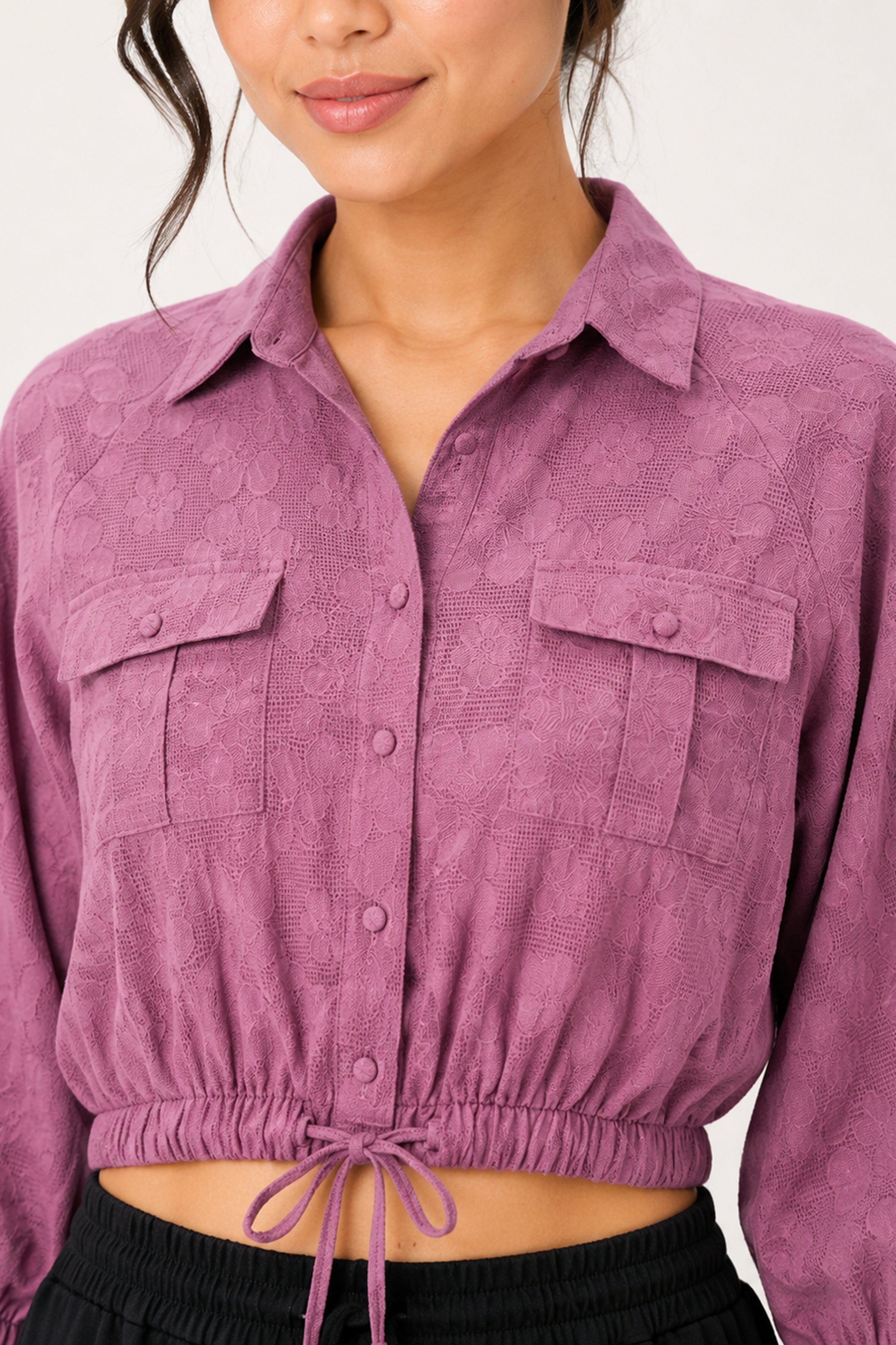 MODANO Casual POLO Plain Blouse - Pink