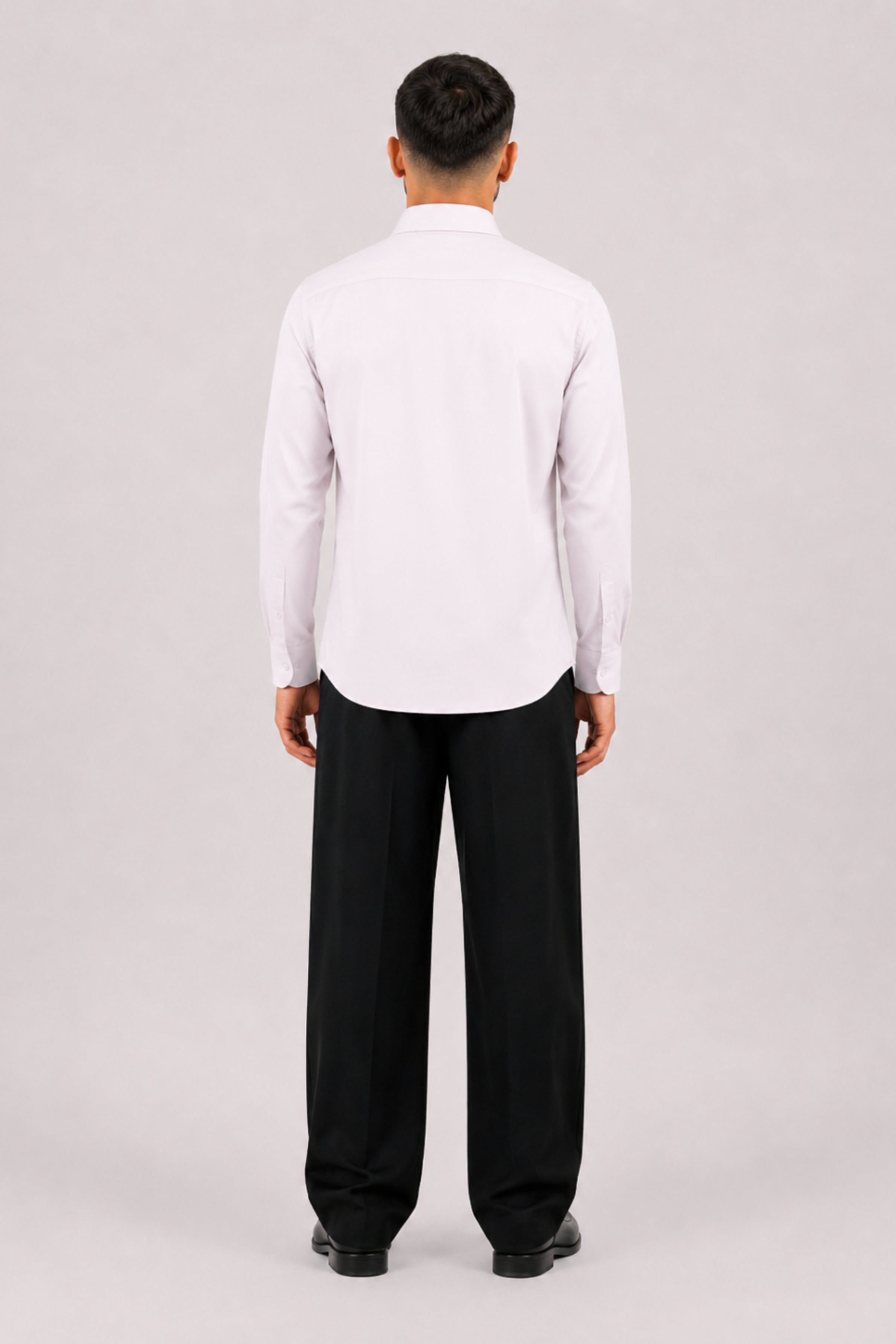 GENZ Formal Slim Fit Long Sleeve Shirt - Ivory