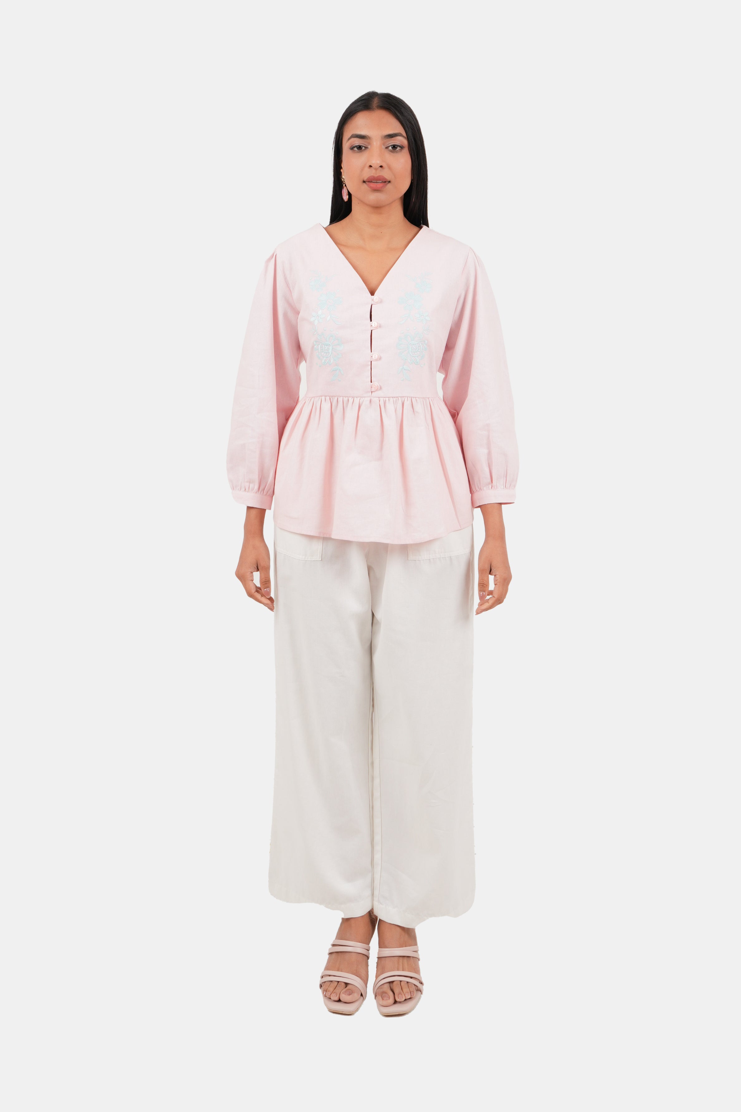Envogue Ladies Linen Printed Top