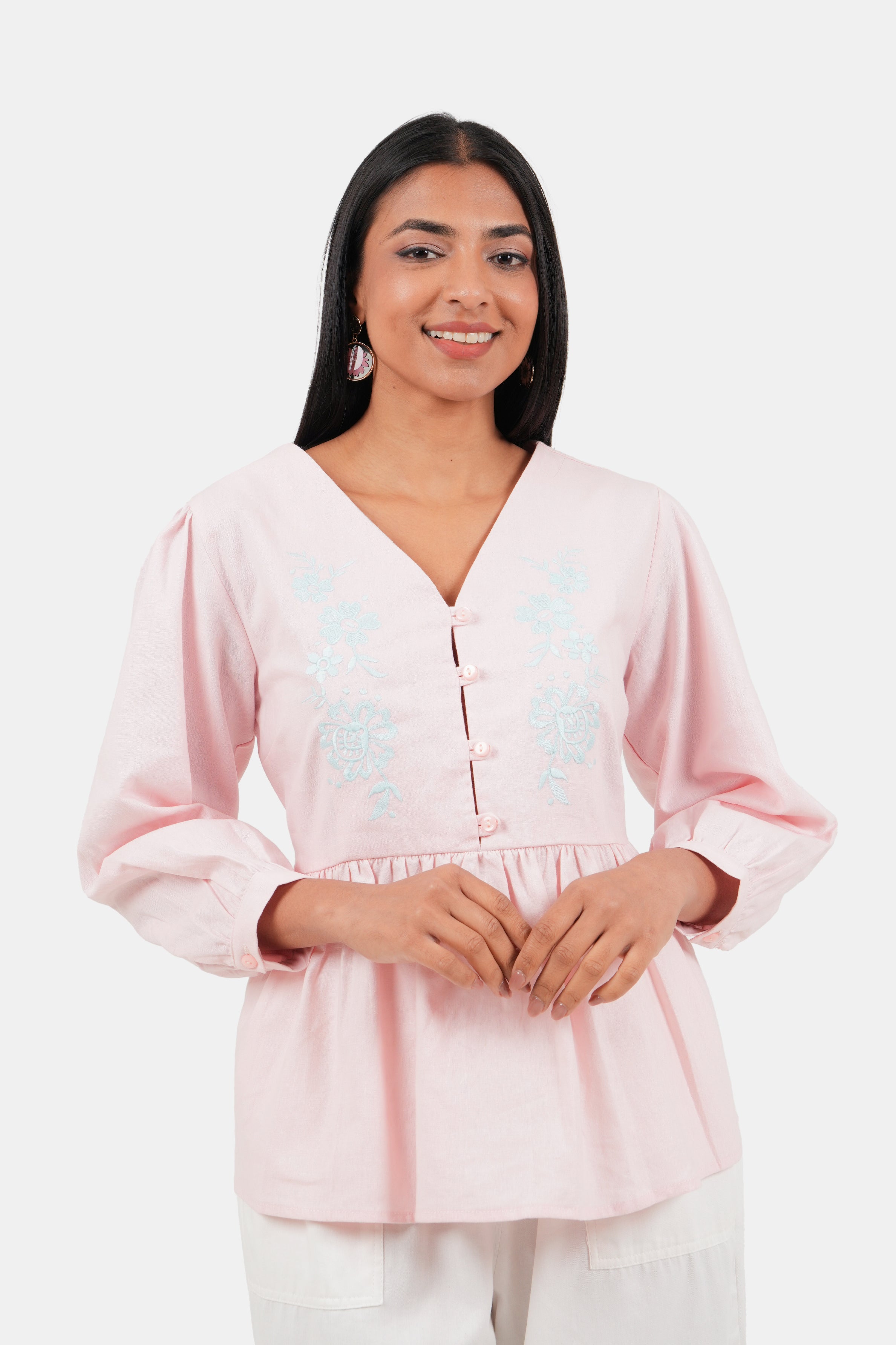 Envogue Ladies Linen Printed Top