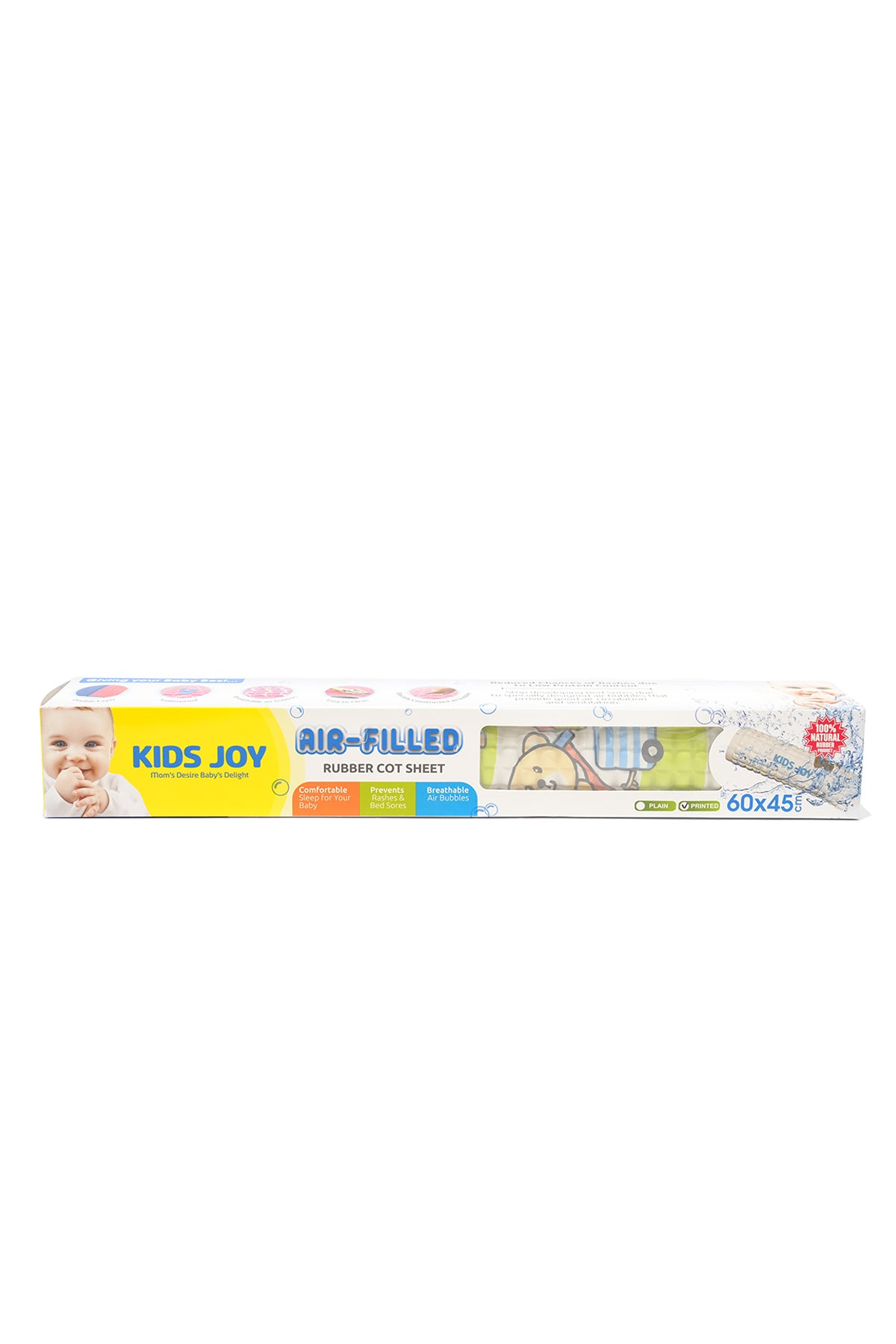 Kids Joy Air-Filled Rubber Cot Sheet (60X45)