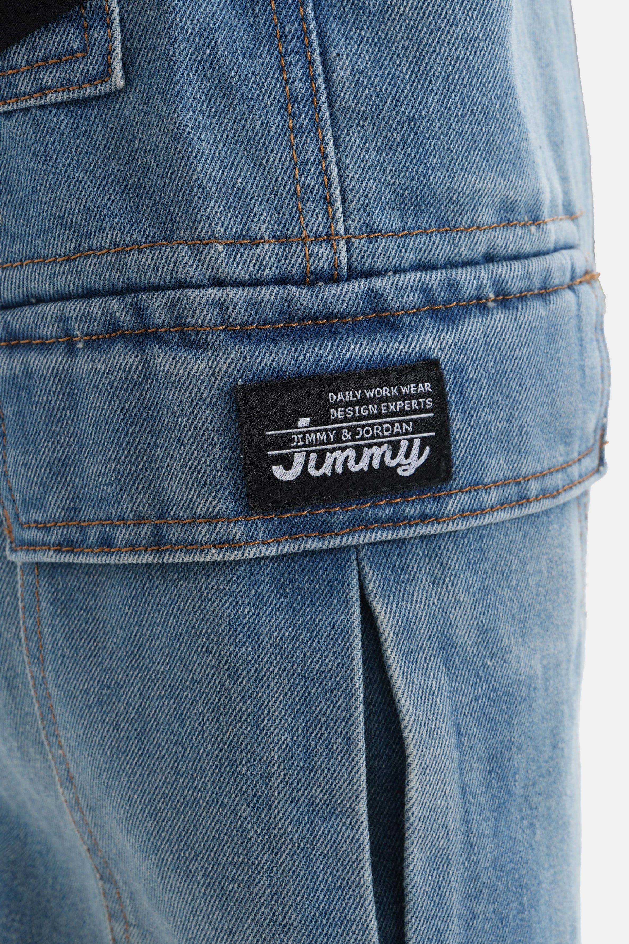 Hustle Men's Jersey Vibes Dual Pocket Cargo Denim Pant