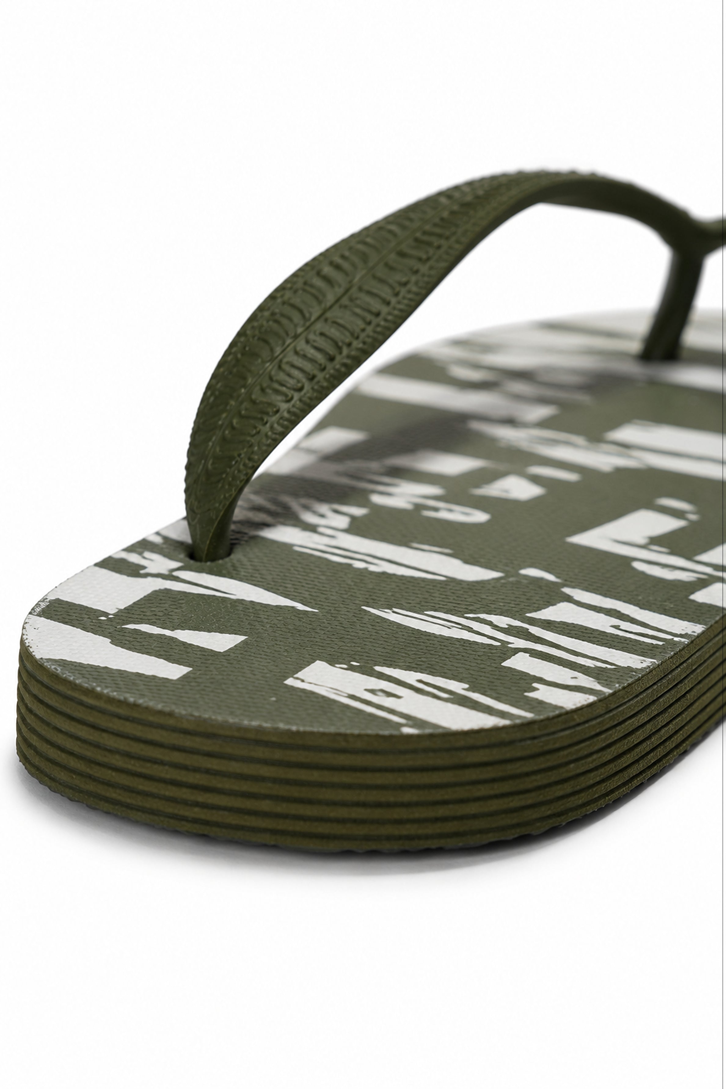 HUSTLE Men's Green Flip Flops