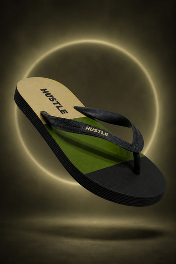 HUSTLE Men's Flip Flops - Black