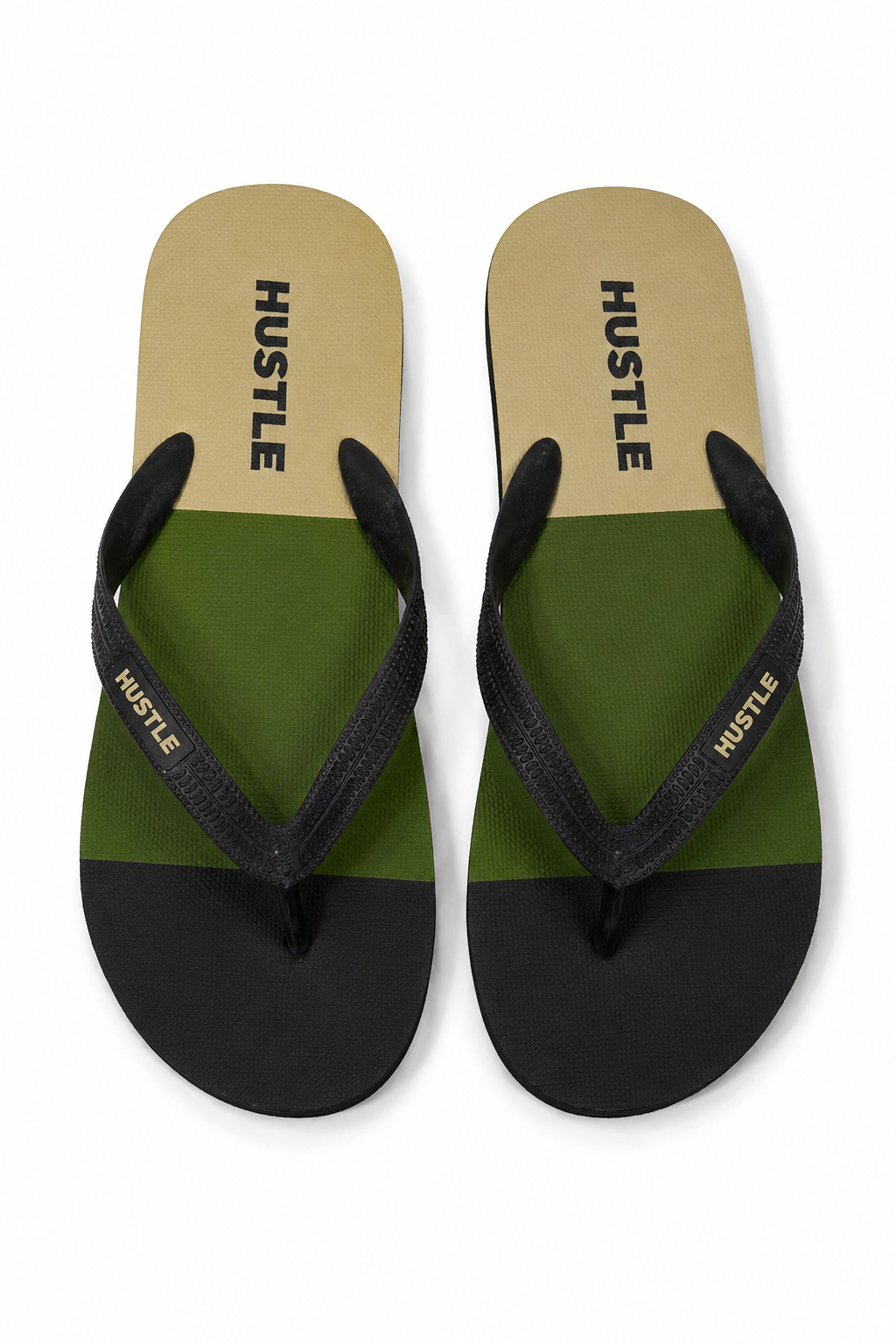 HUSTLE Men's Black Flip Flops