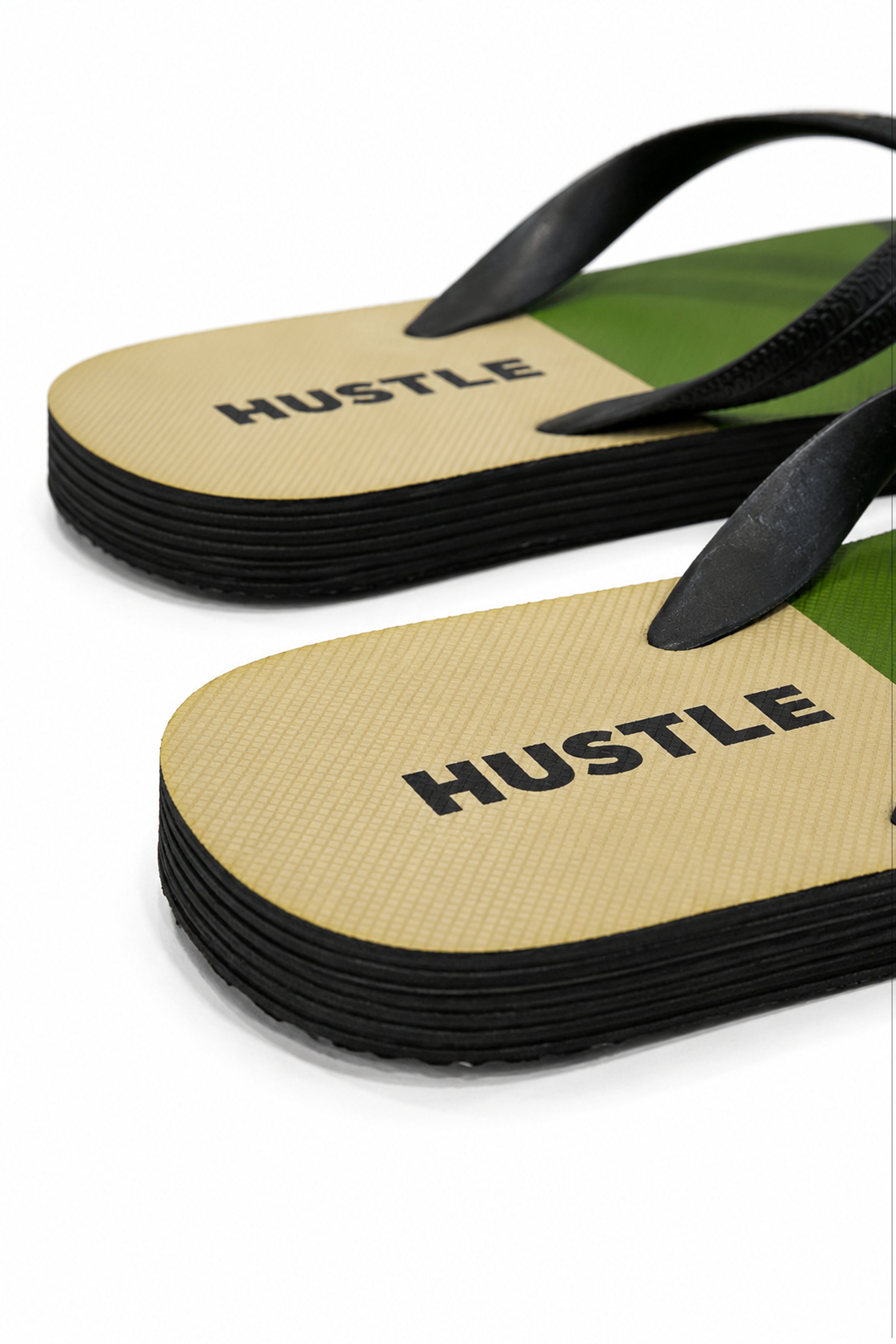 HUSTLE Men's Flip Flops - Black