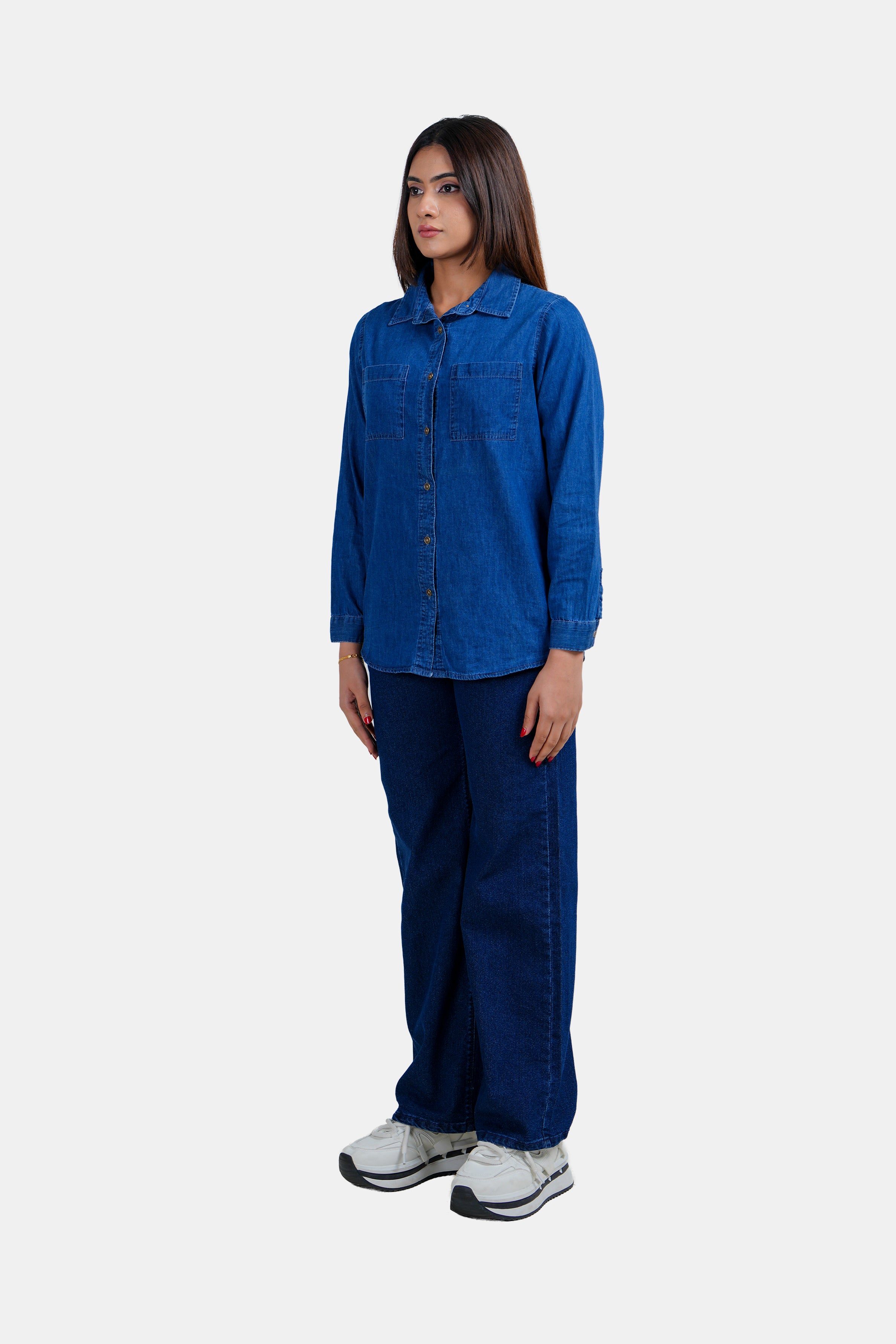 MODANO Women's Long-Sleeve Denim Shirt