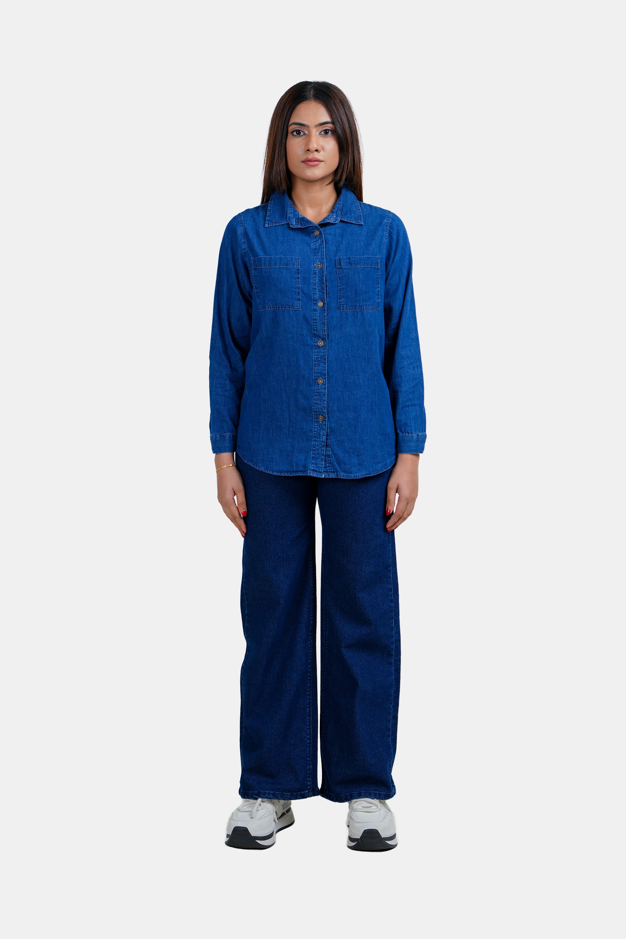MODANO Women's Long-Sleeve Denim Shirt