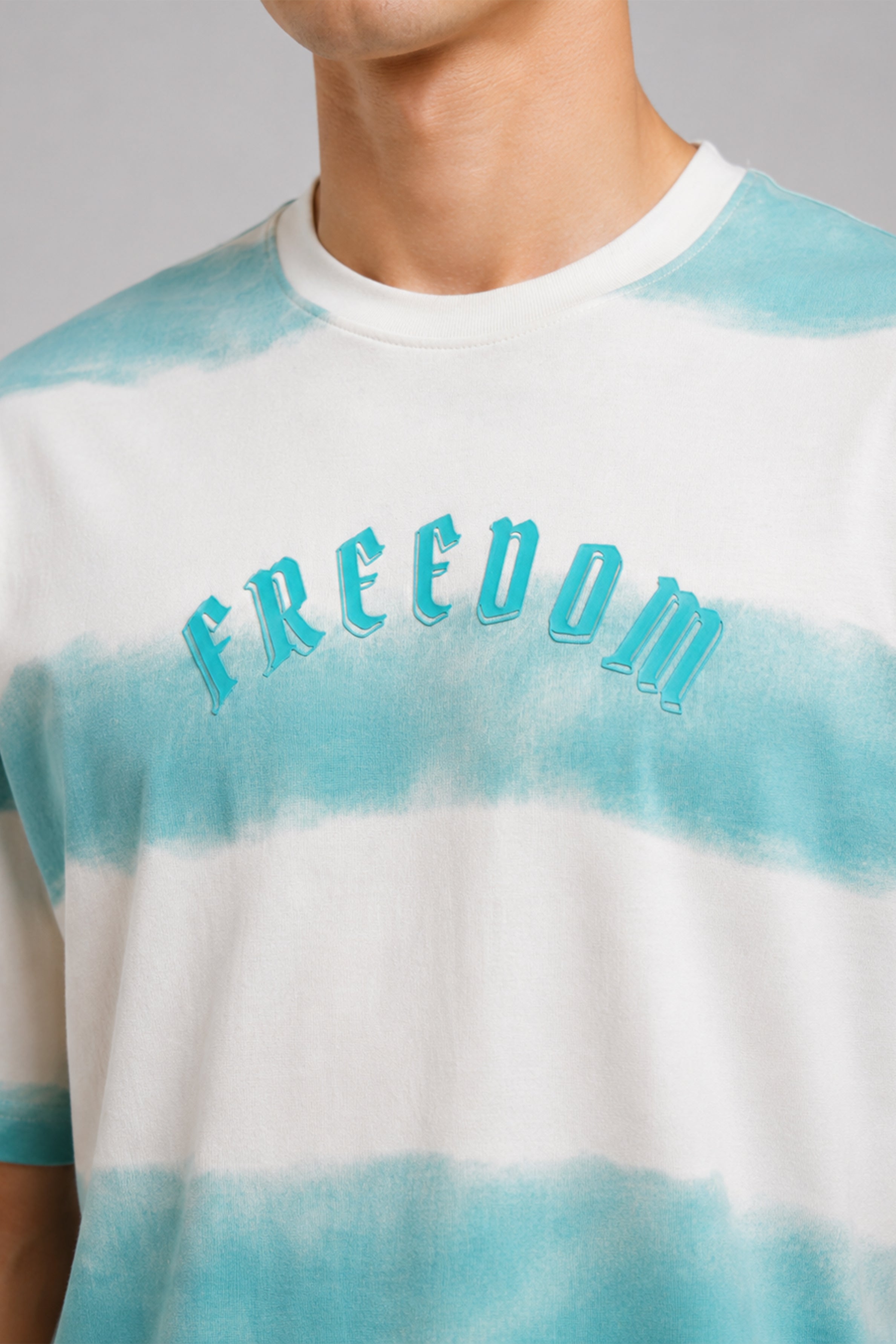 HUSTLE Men's Oversized T-Shirt -Sea Blue
