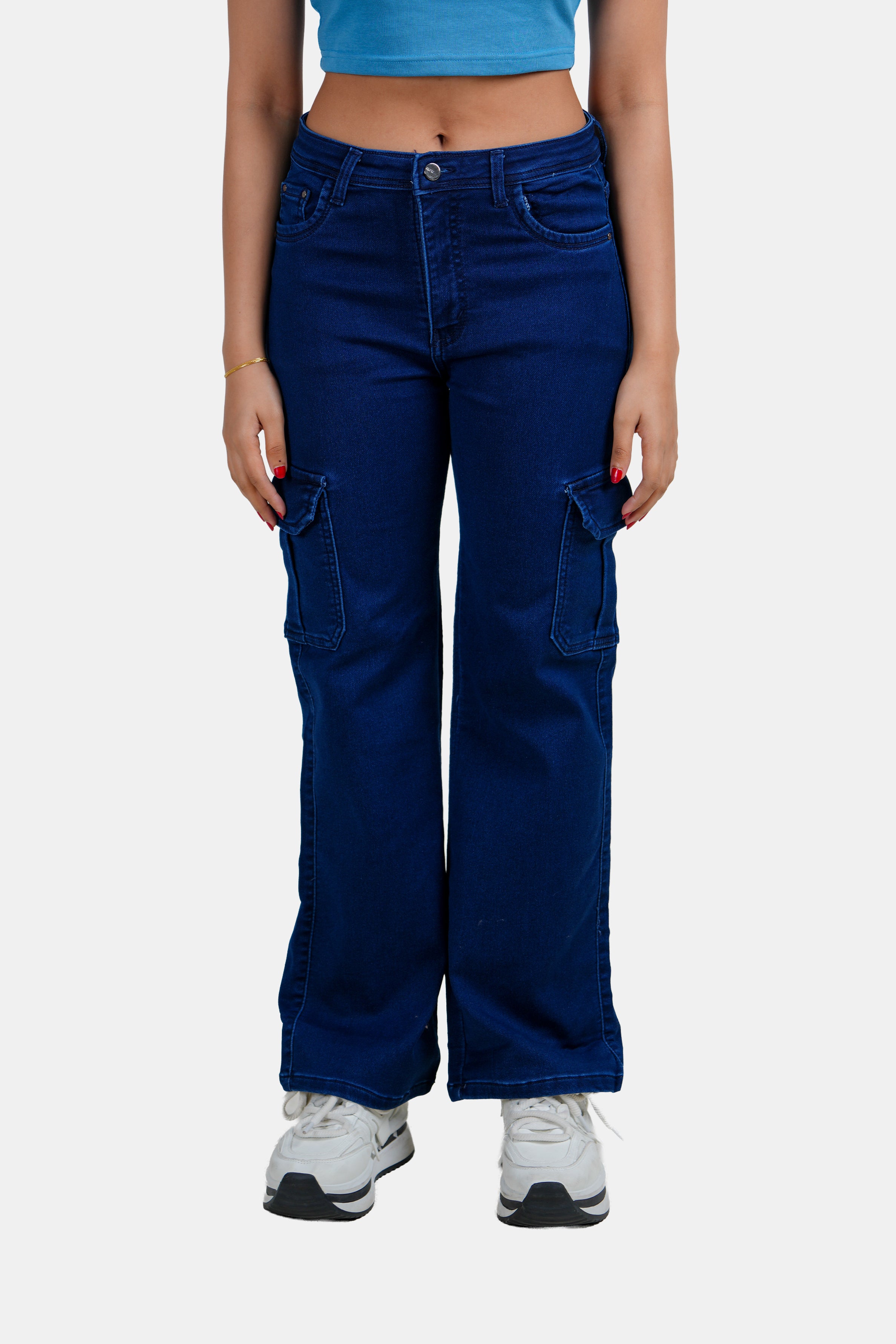 MODANO Women's Denim Cargo Trousers