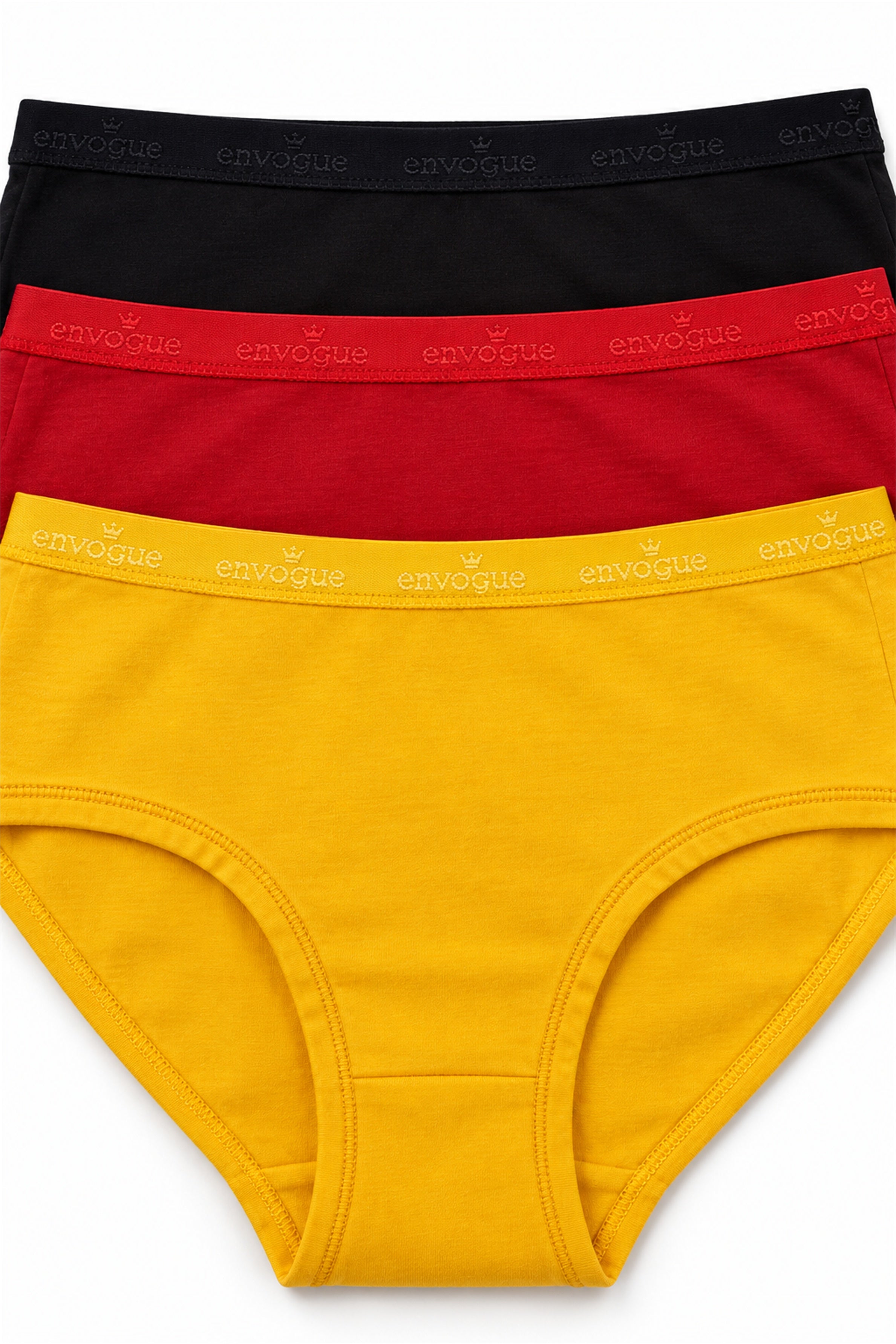 ENVOGUE Women's Hipster 3pcs Panty Pack - Assorted