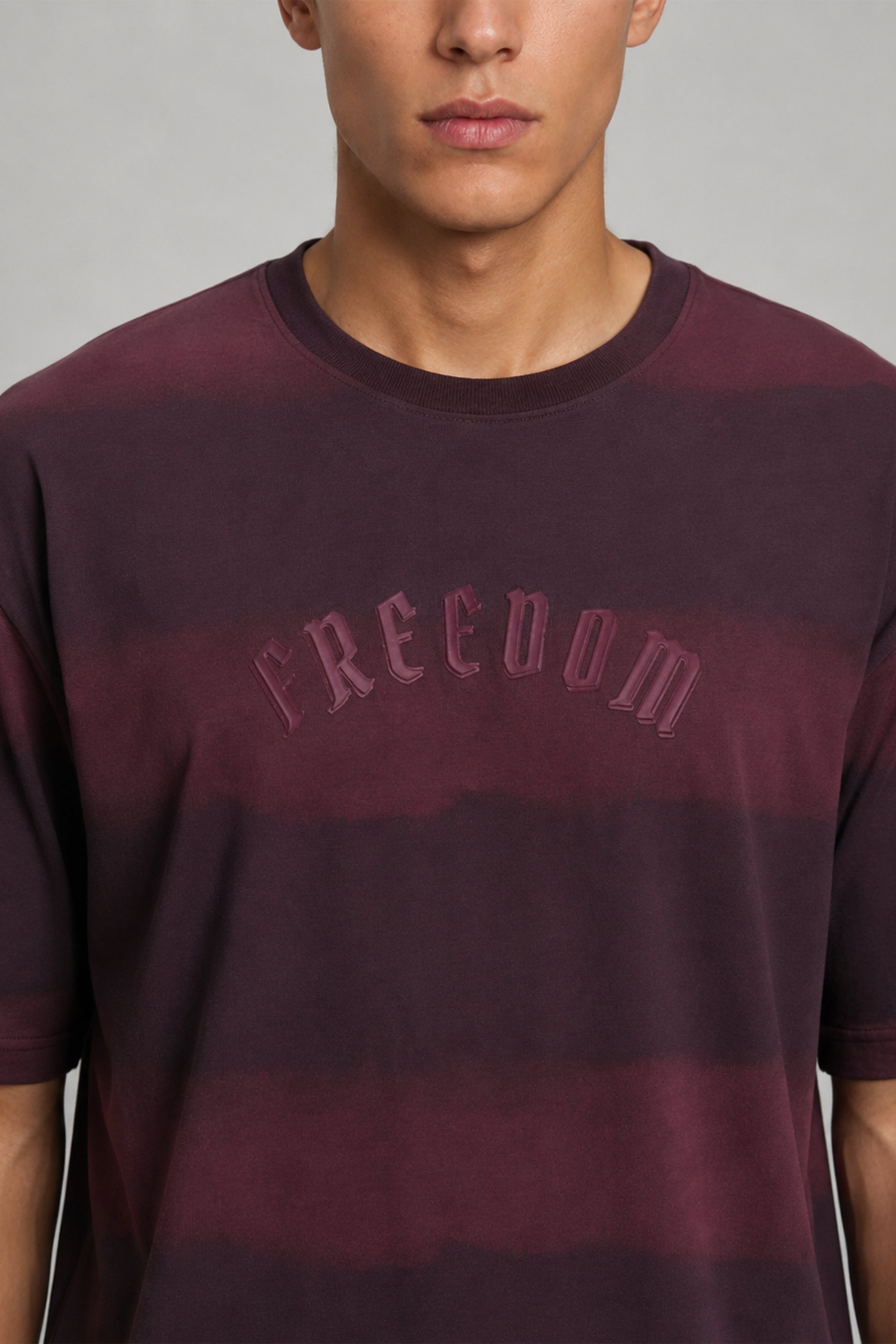 HUSTLE Men's Oversized T-Shirt - Maroon