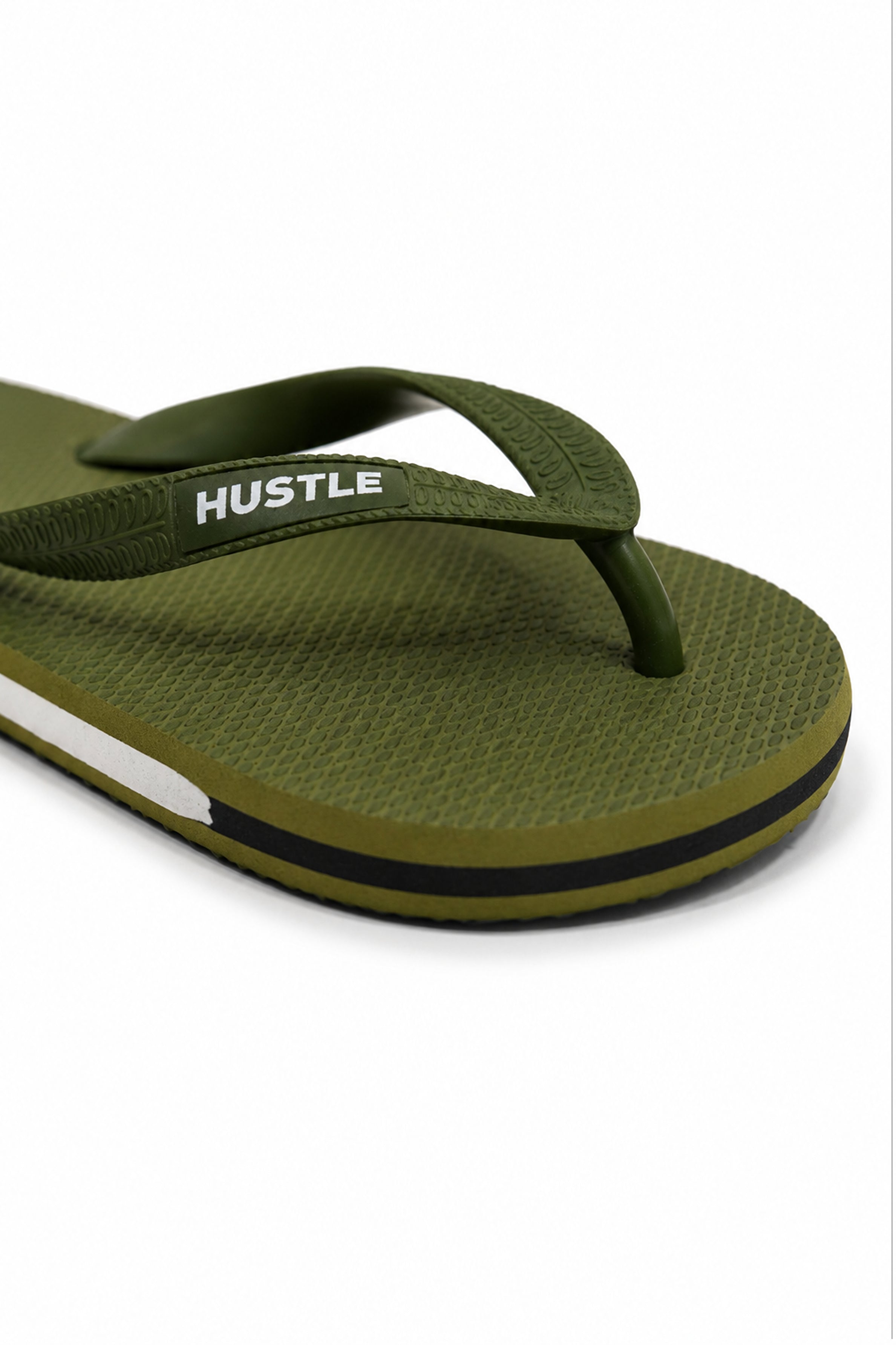 HUSTLE Men's Green Flip Flops