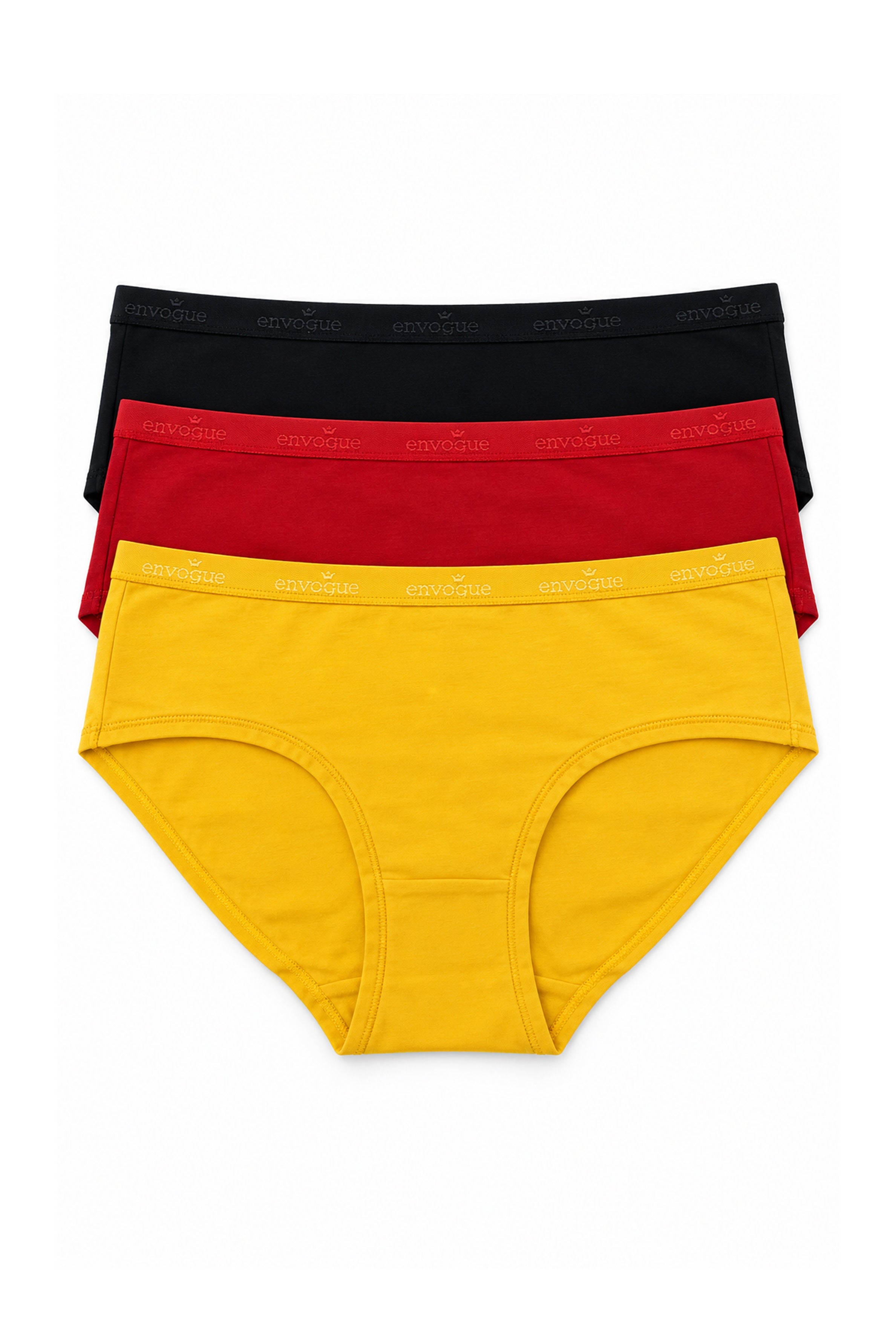 ENVOGUE Women's Hipster 3pcs Panty Pack - Assorted