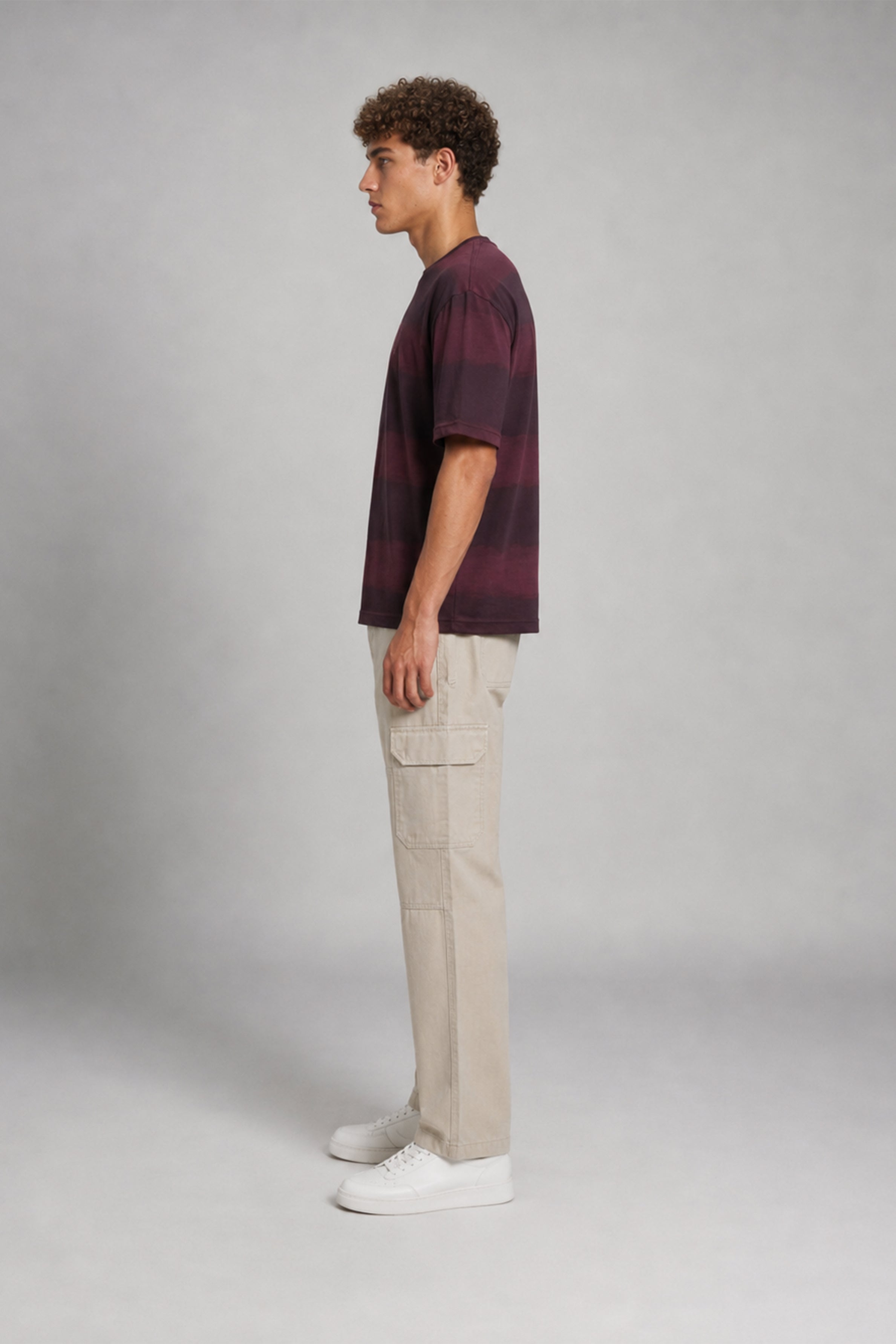 HUSTLE Men's Oversized T-Shirt - Maroon