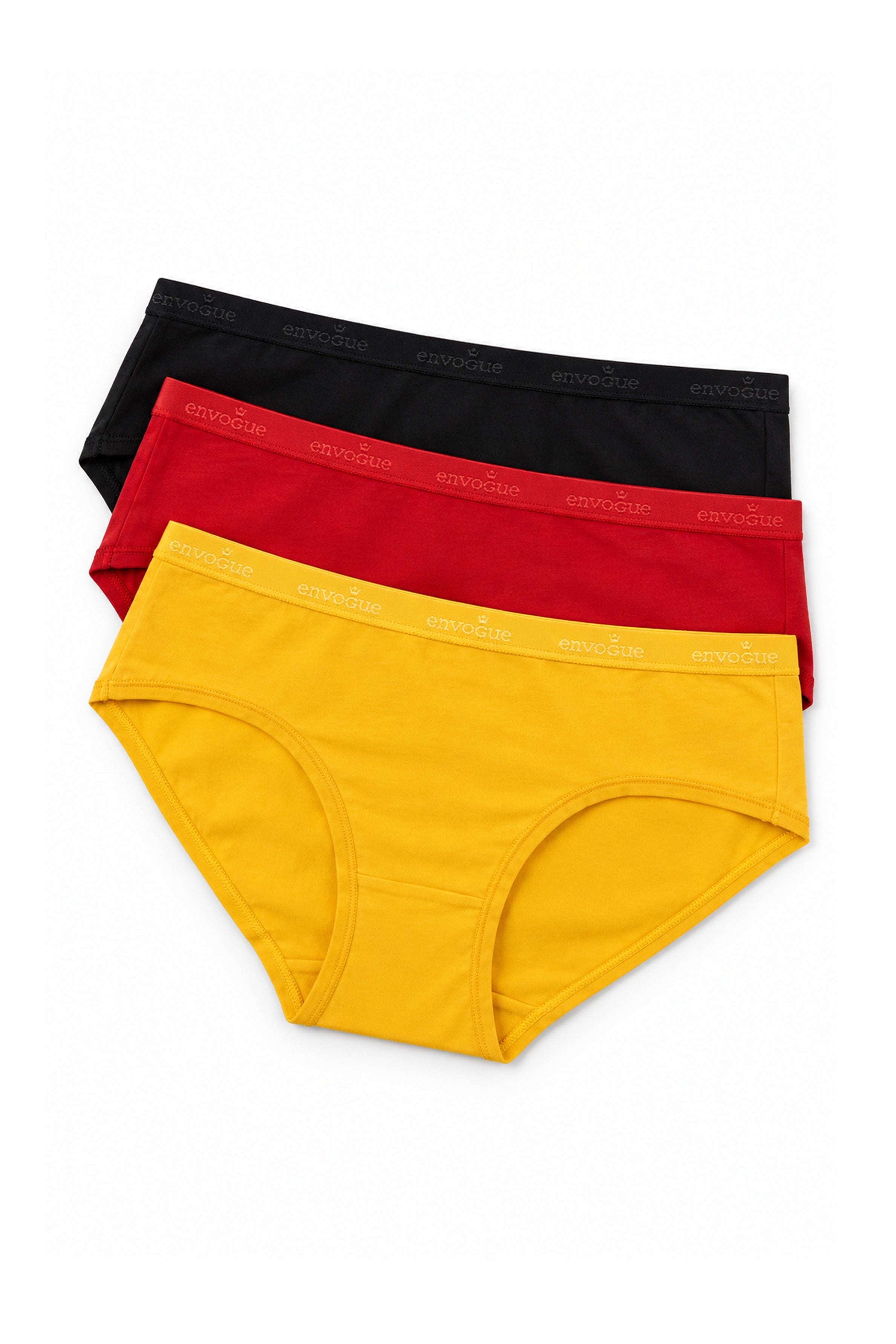ENVOGUE Women's Hipster 3pcs Panty Pack - Assorted