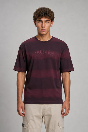 HUSTLE Men's Oversized T-Shirt - Maroon