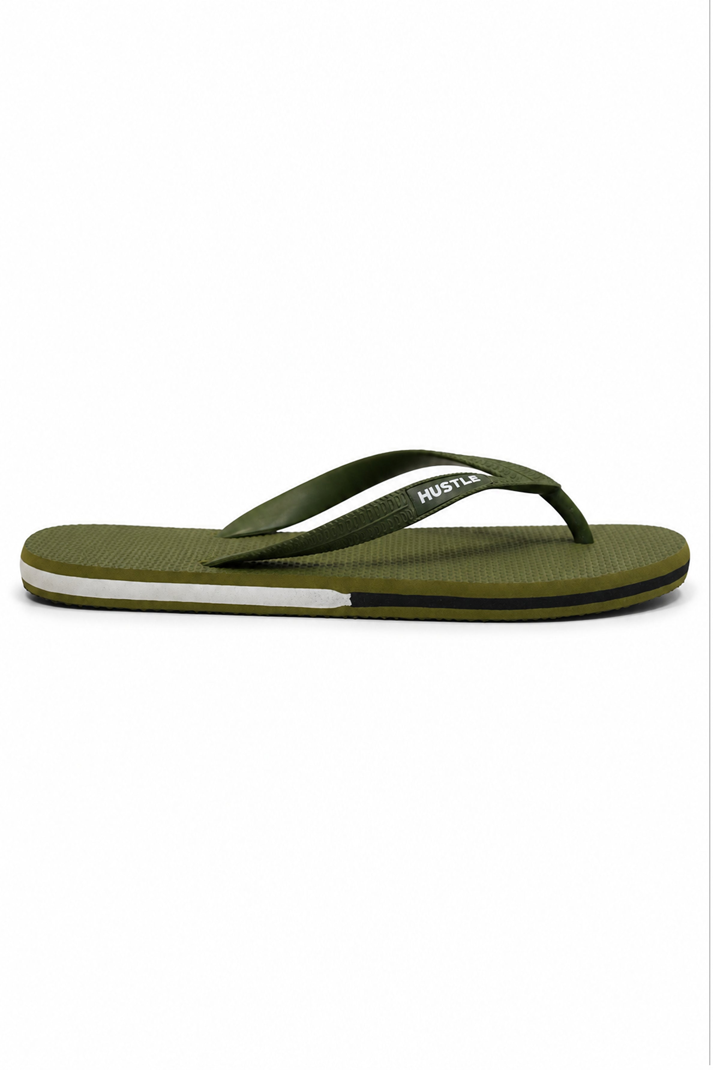 HUSTLE Men's Green Flip Flops