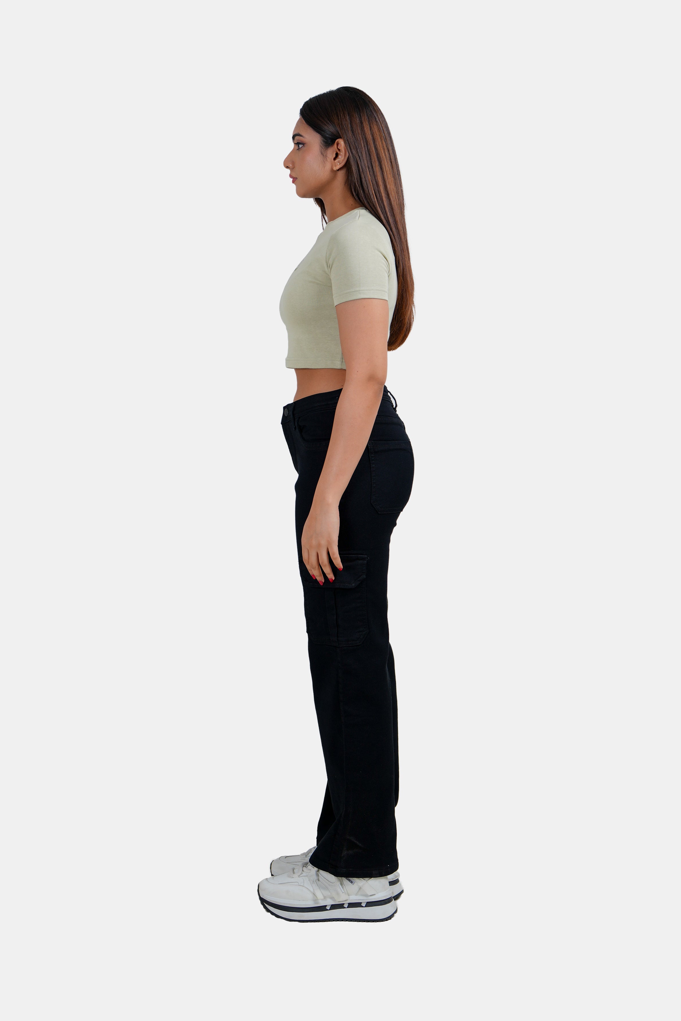 MODANO Women's Denim Cargo Trousers