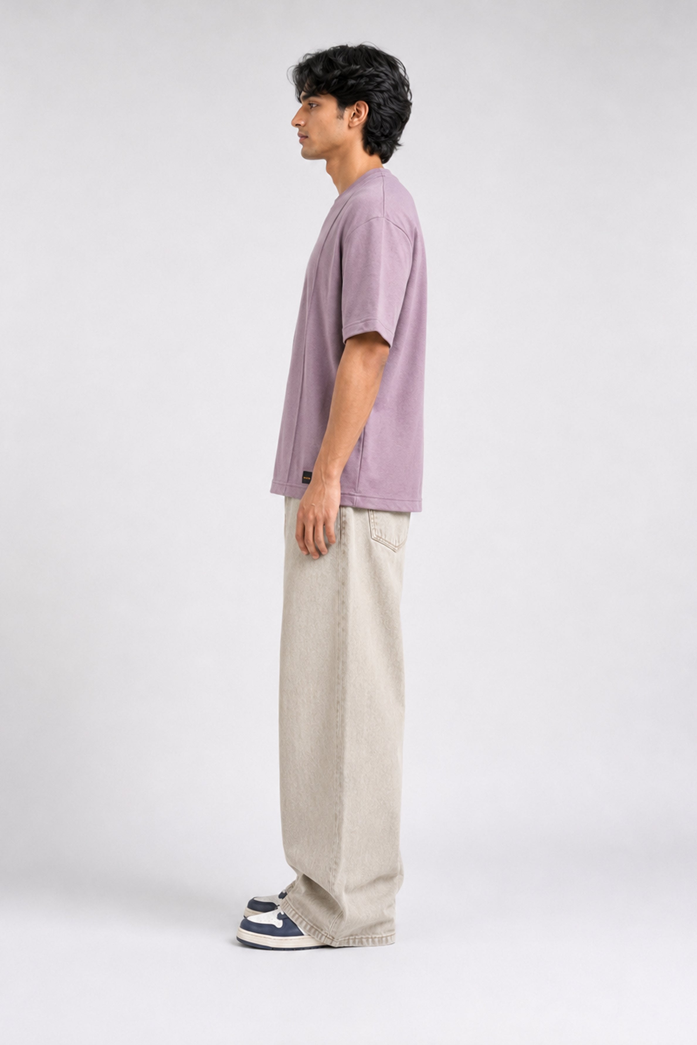 HUSTLE Essentials Men's Crew Neck Oversized Tees - Mulberry