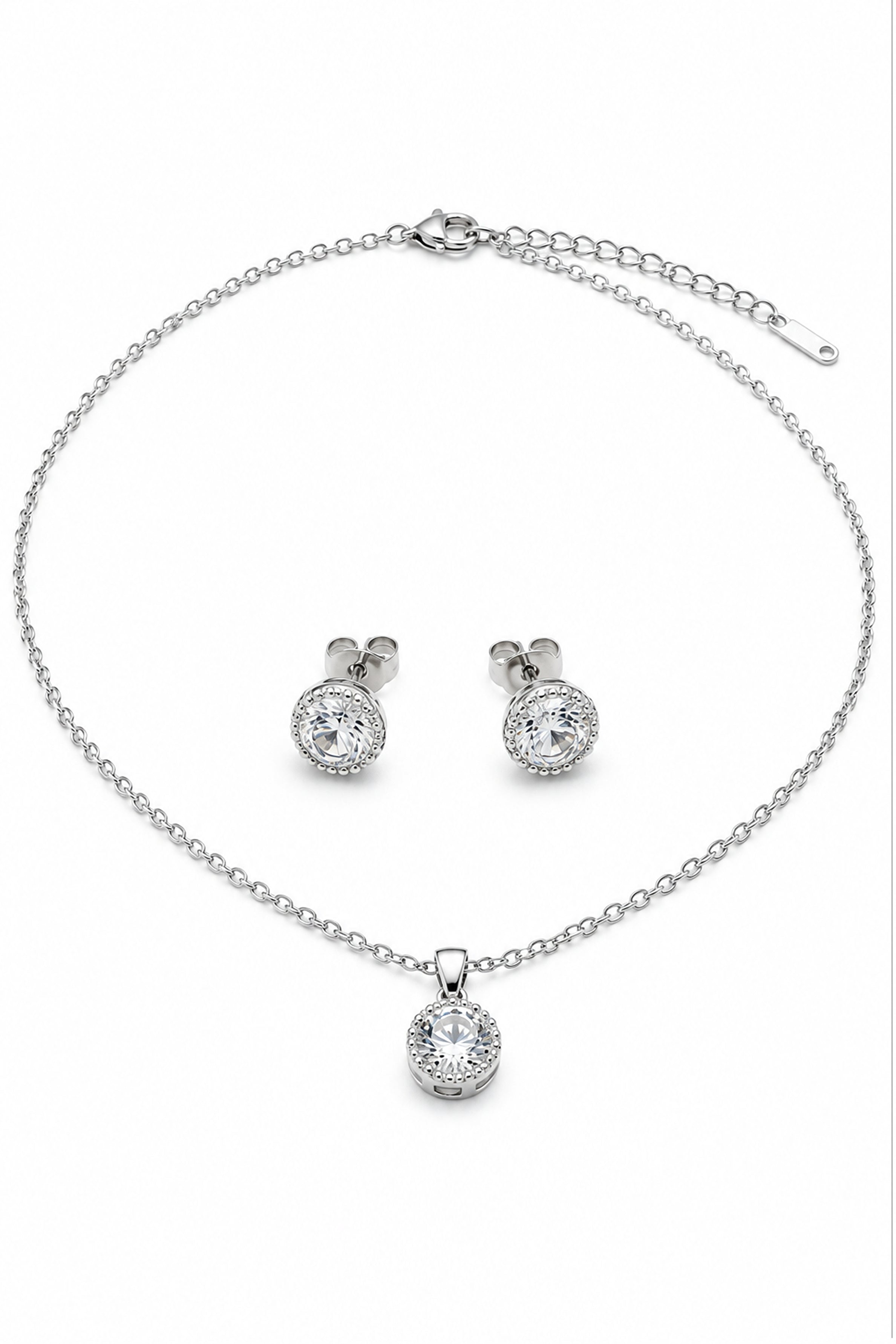 Women’s Elegant Jewellery Set – Chain with Pendant & Earrings