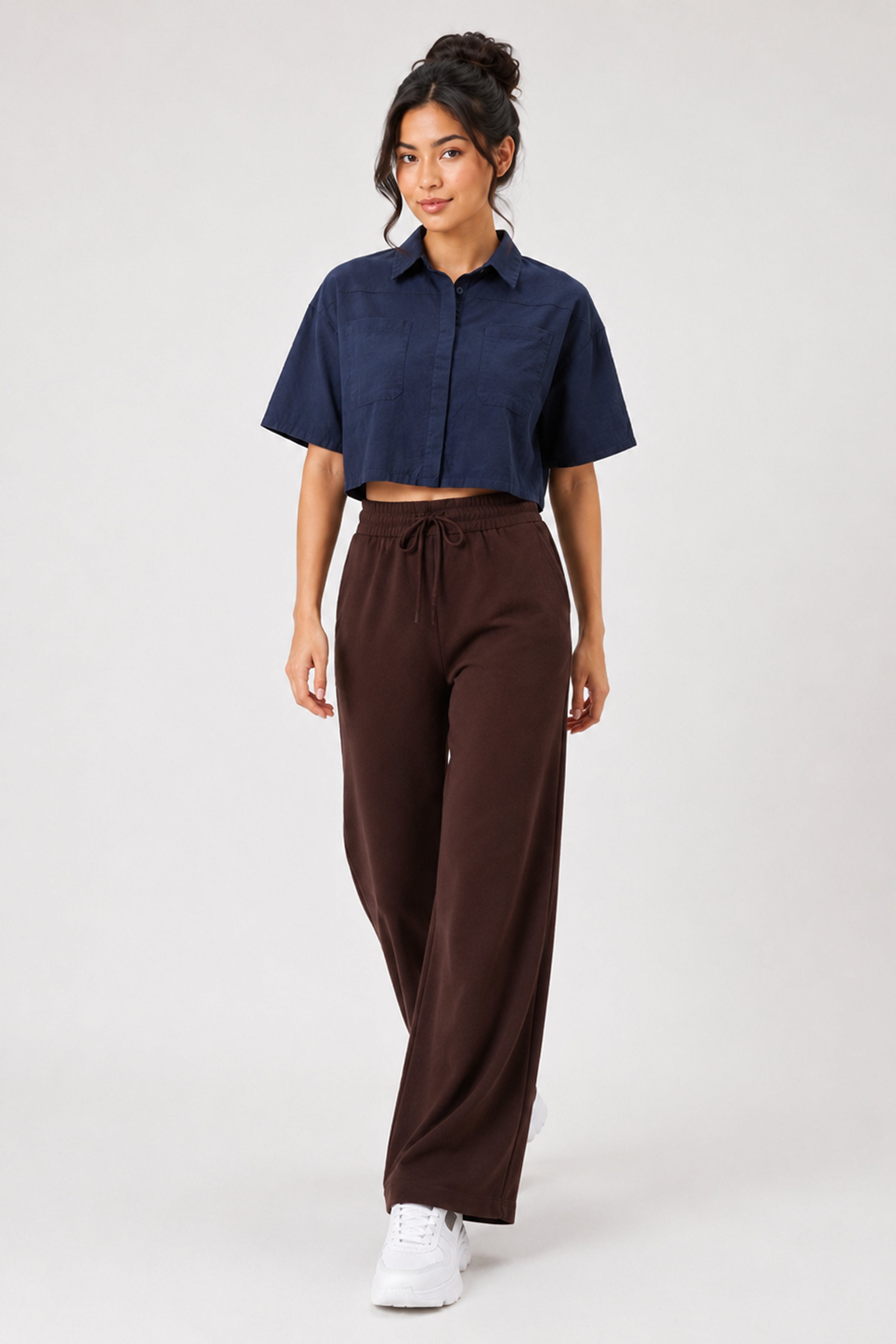 Modano Women's Linen Top - Navy