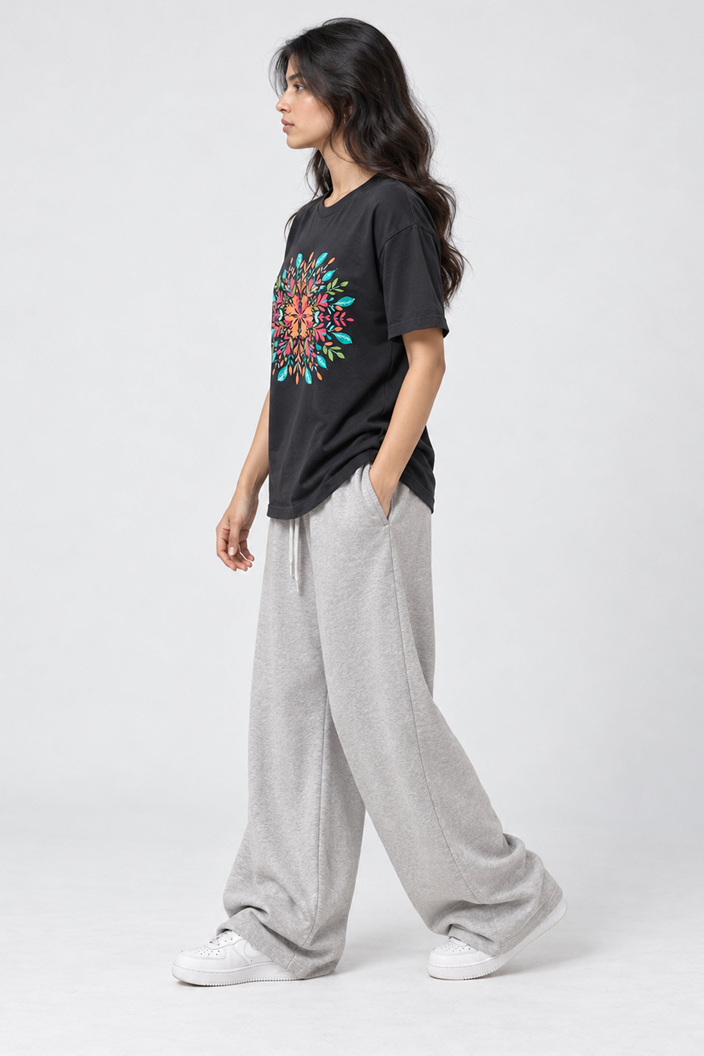 LOLI Women's Crew Neck Regular Tees - Dark Navy
