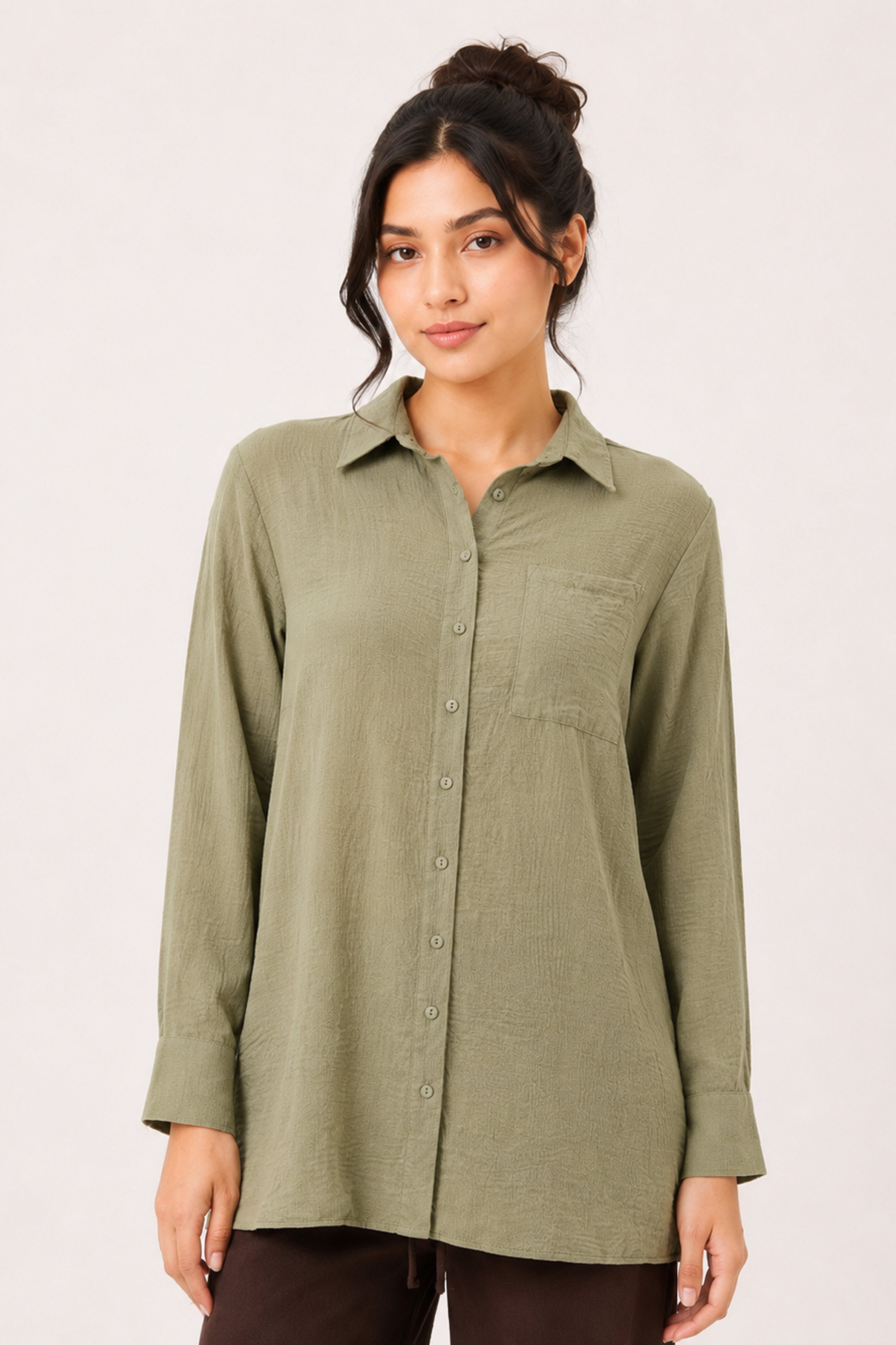 Modano Women's Casual Shirt - Light Green