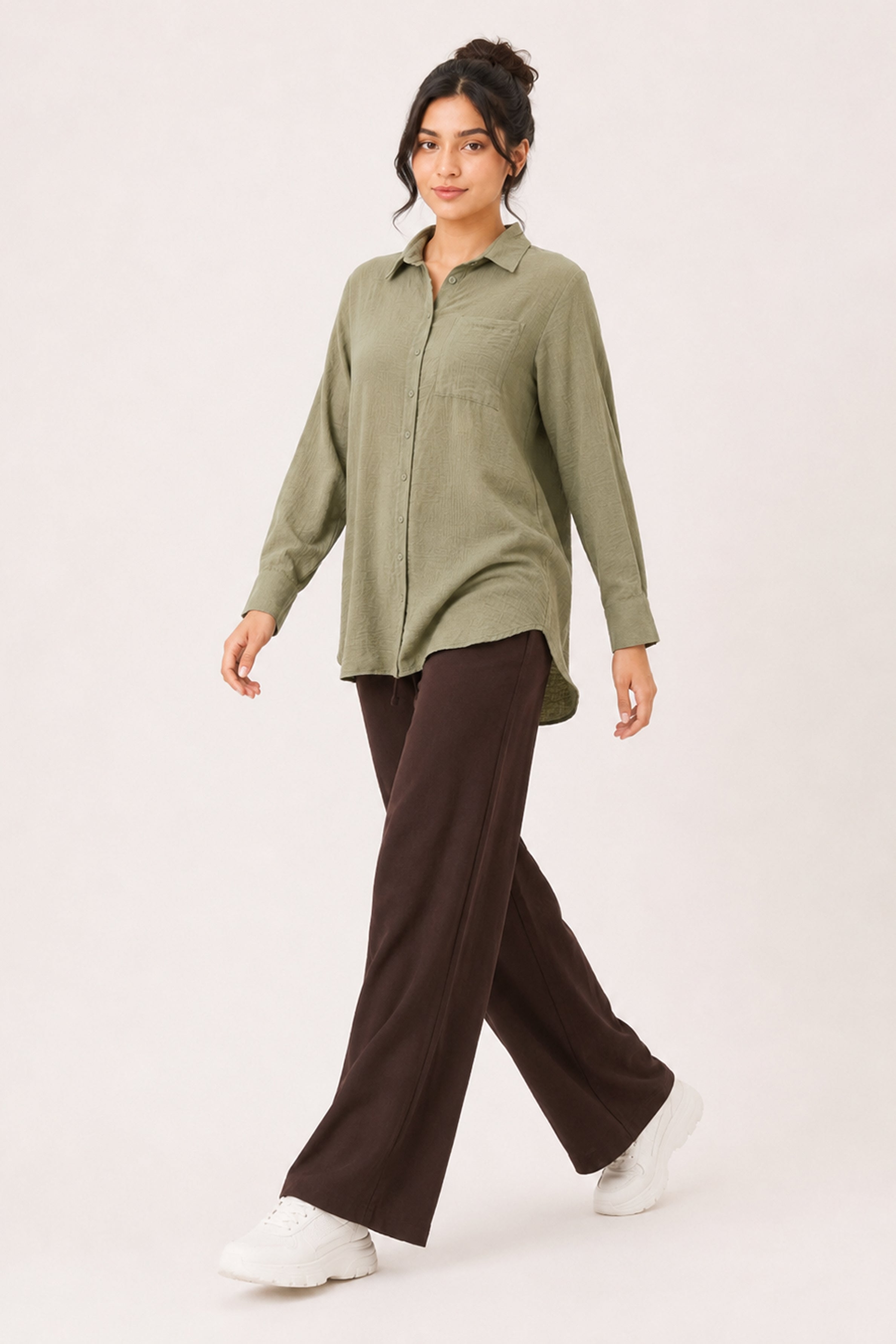 Modano Women's Casual Shirt - Light Green