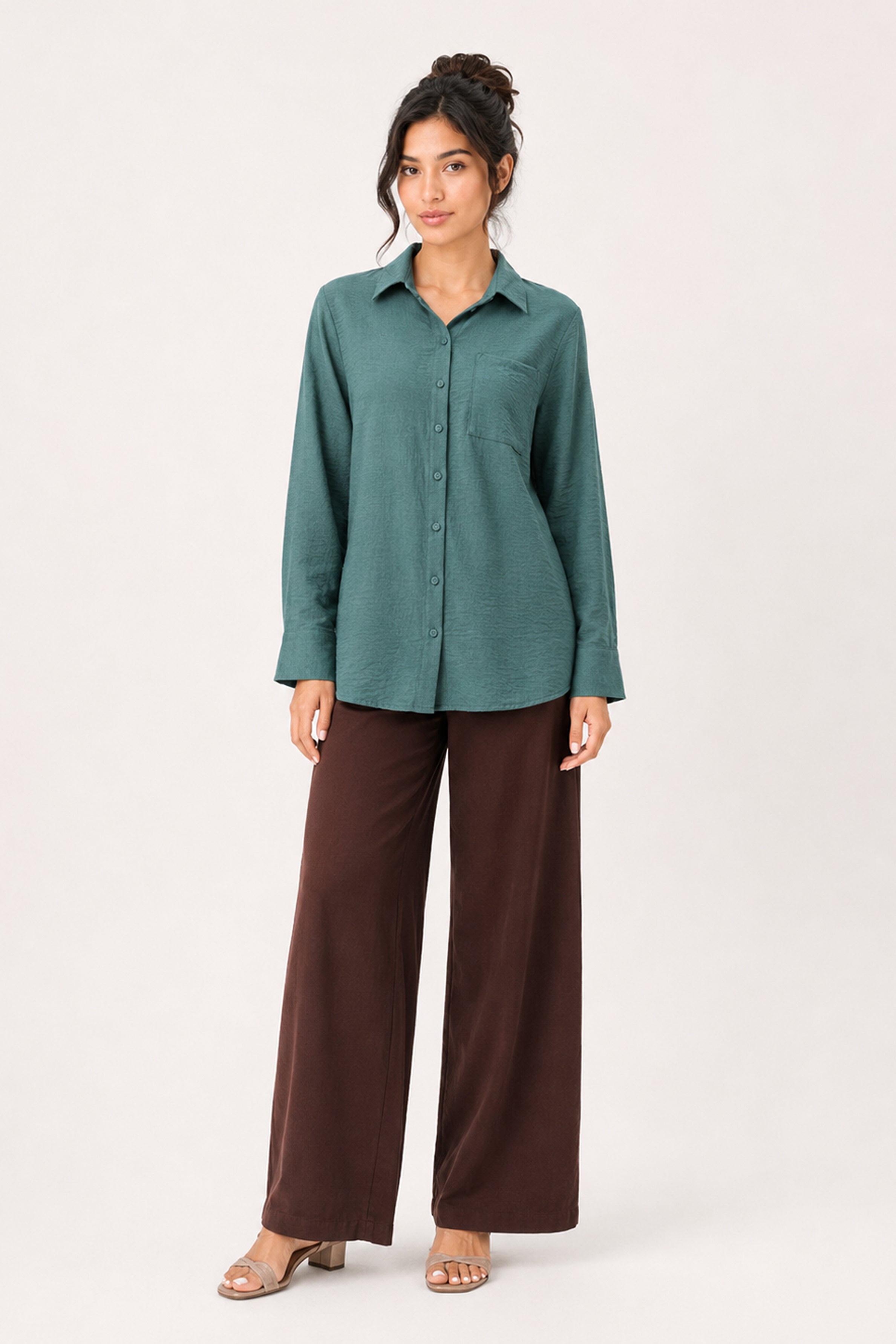 Modano Women's Casual Shirt - Dark Green