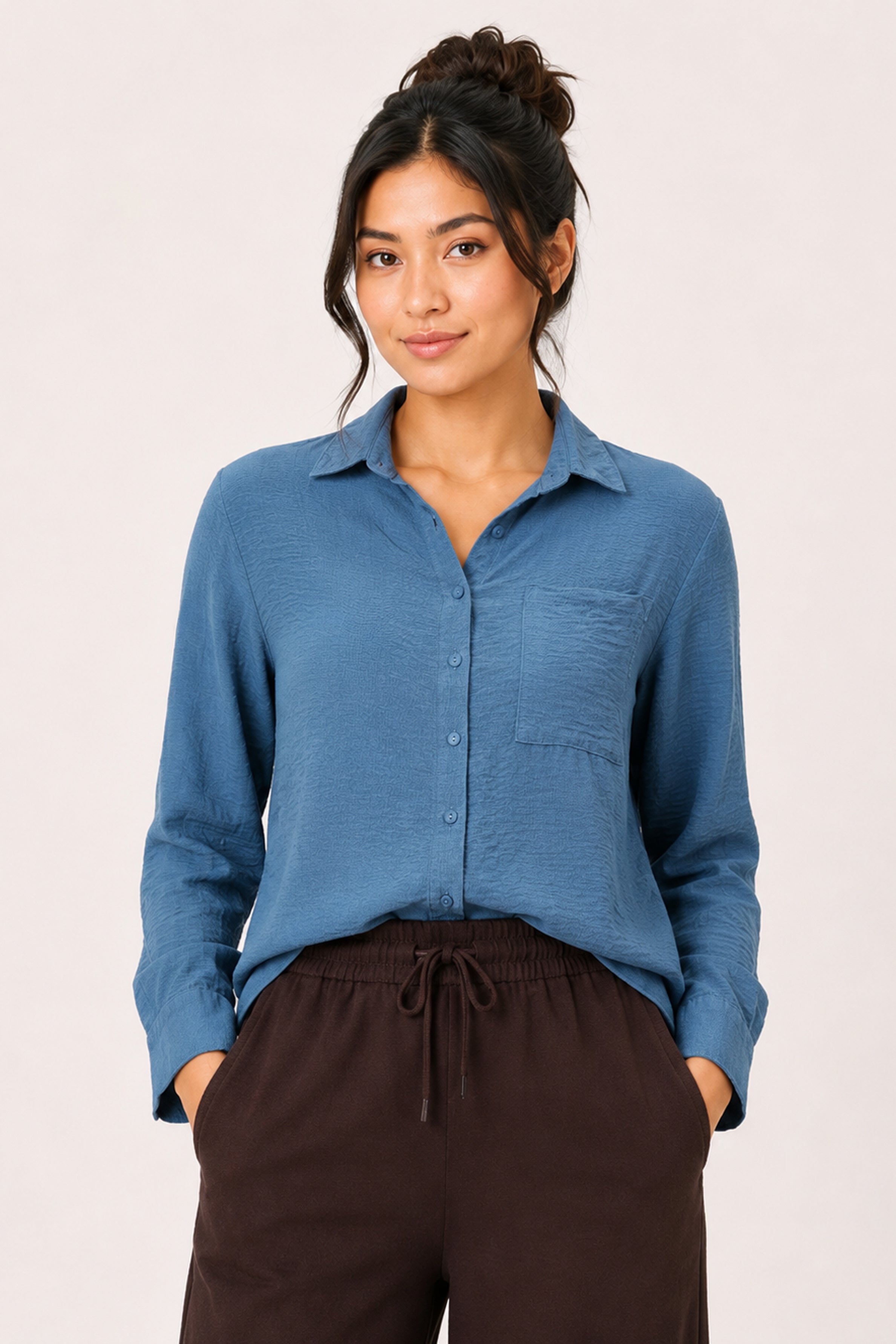 Modano Women's Casual Shirt - Navy